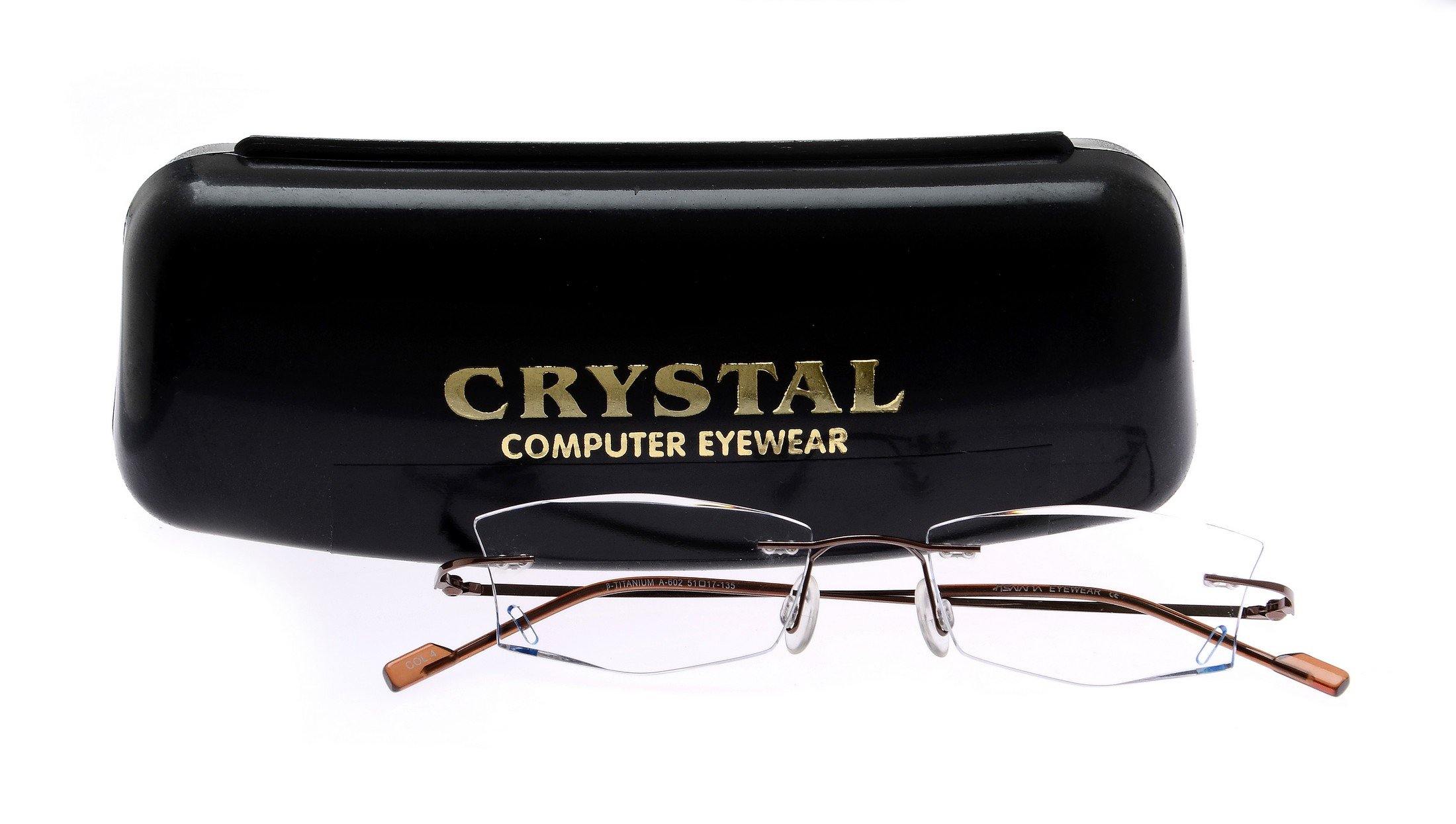 Stylish Rimless Anti-Glare Computer Glasses for Women & Men - Blue Light Blocking Eyewear for Office, Gaming & Digital Screen Use - A602BRBD