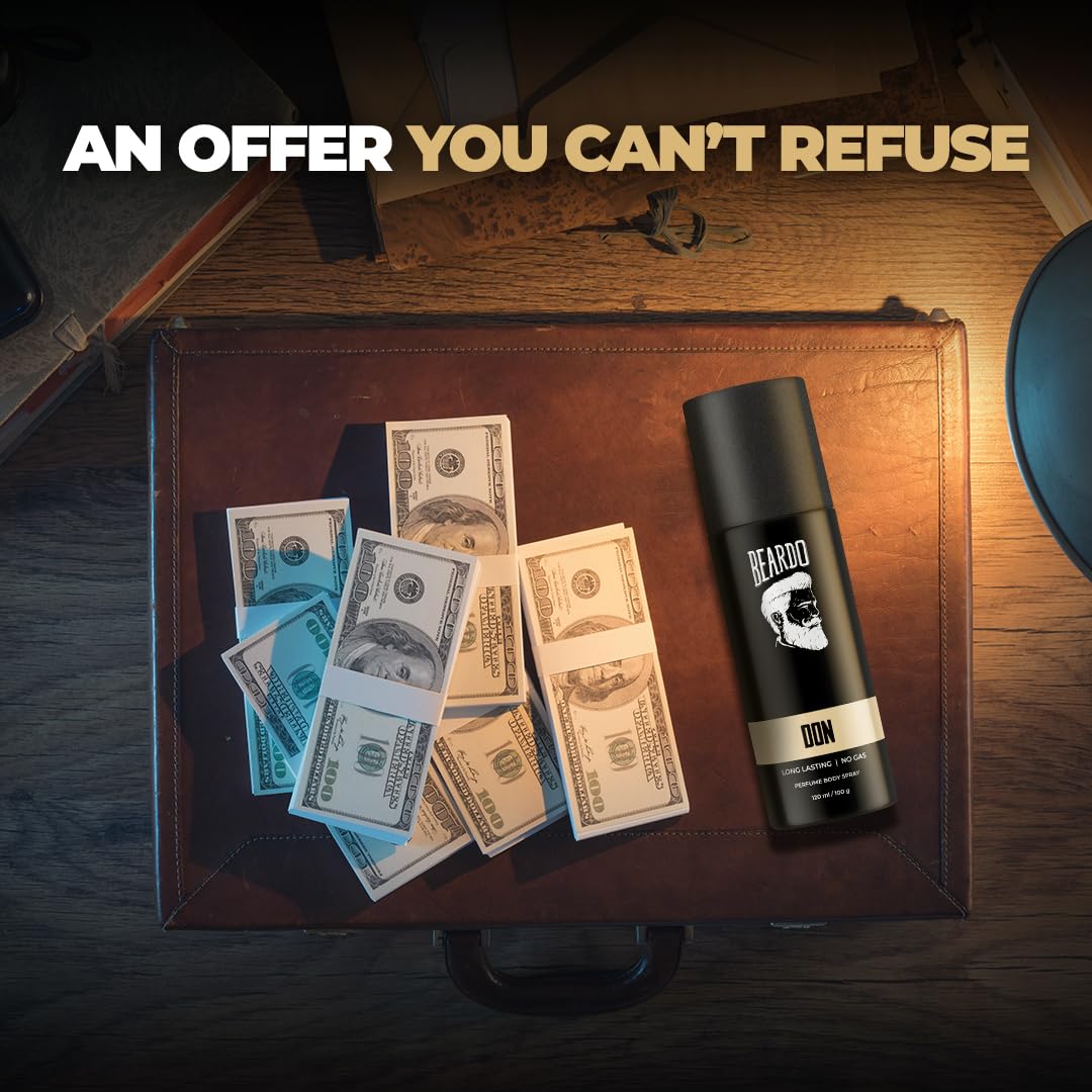Beardo Mariner & Don Perfume Body Spray Combo Set - 150ml Each | Long Lasting Men's Deodorant with Fresh Aqua Scent | Ideal for Daily Use, Gym, Office & Travel | Perfect Christmas Gift for Men, Boyfriend or Husband