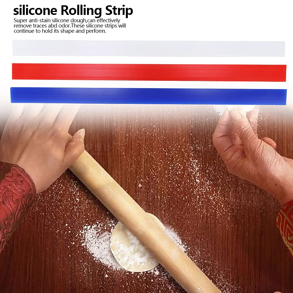 6PCS 15-Inch Professional Silicone Rolling Pin Guide Strips - Perfect Dough Measuring Tool for Cookies, Pies & Baking - Ideal for Home Bakers and Pastry Chefs