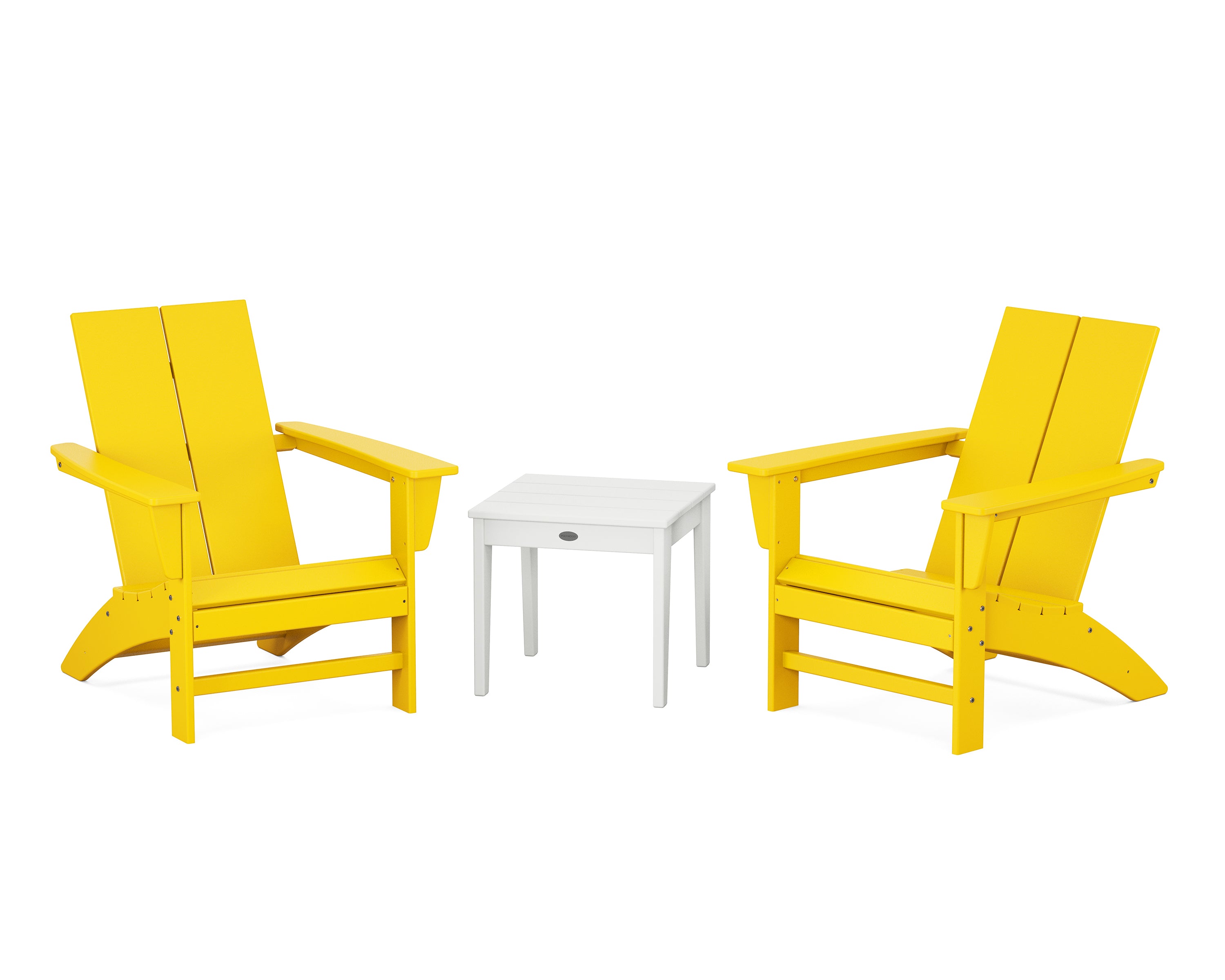 POLYWOOD Country Living Cottage Modern Adirondack Chair 3-Piece Outdoor Patio Set - Perfect for Backyard, Garden & Poolside Relaxation
