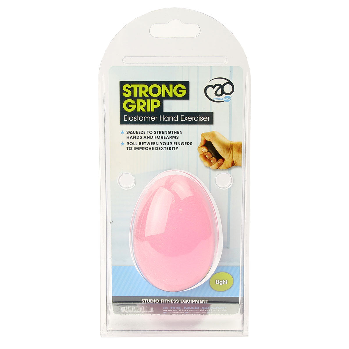MAD Fitness Strong Grip Elastomer Hand Exerciser - Hand Strengthener for Grip Training, Physical Therapy & Rehabilitation - Improve Hand Strength for Rock Climbing, Weightlifting & Arthritis Relief