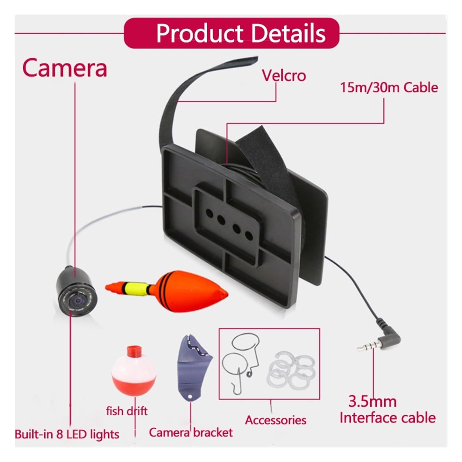 4.3 Inch Underwater Fishing Camera with Monitor - HD Fish Finder & Detection System for Ice, Lake, Sea Fishing | Perfect for Winter Ice Fishing, Boat & Kayak Adventures (15M Cable)