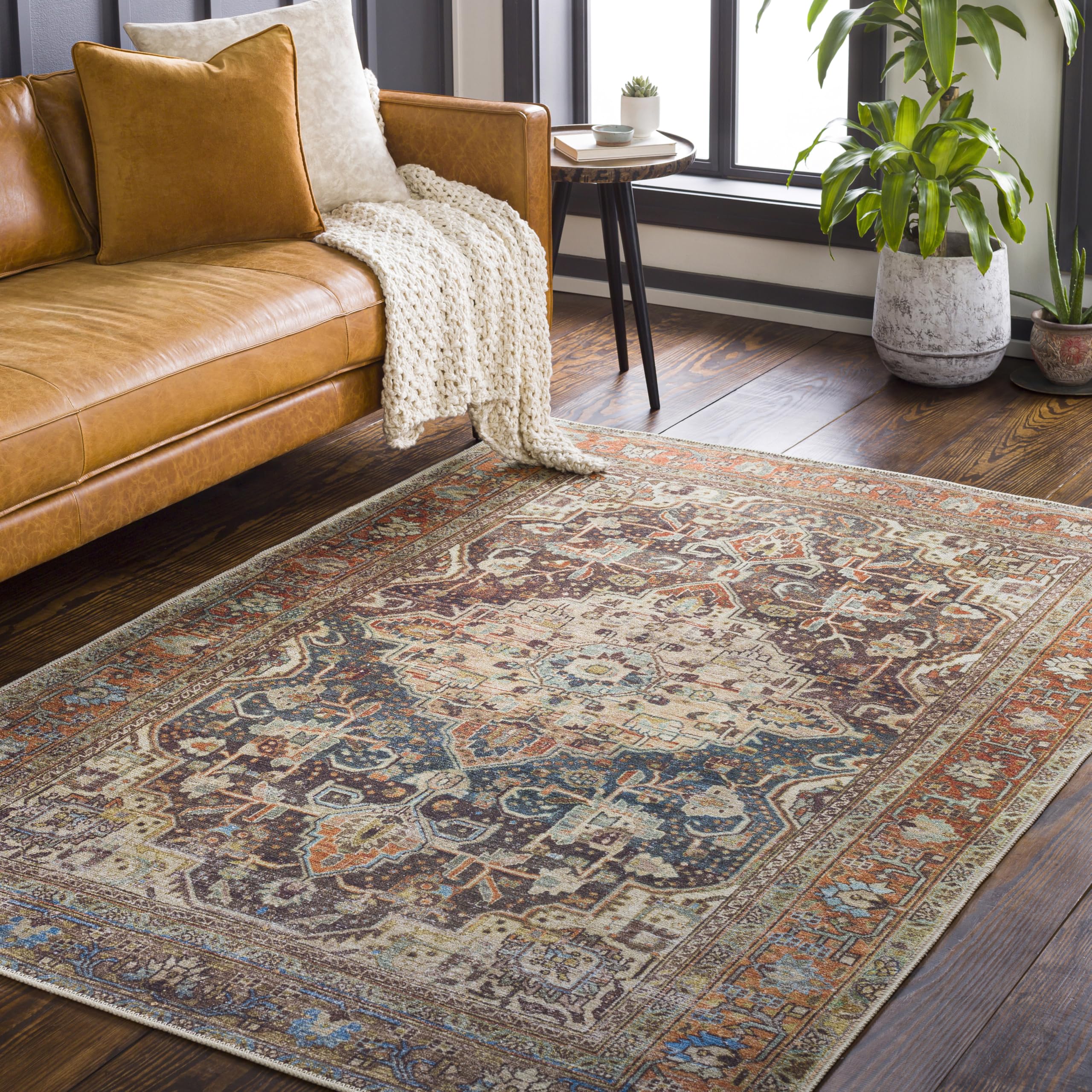 Livabliss Nico Vintage Medallion Washable Area Rug 7'10
