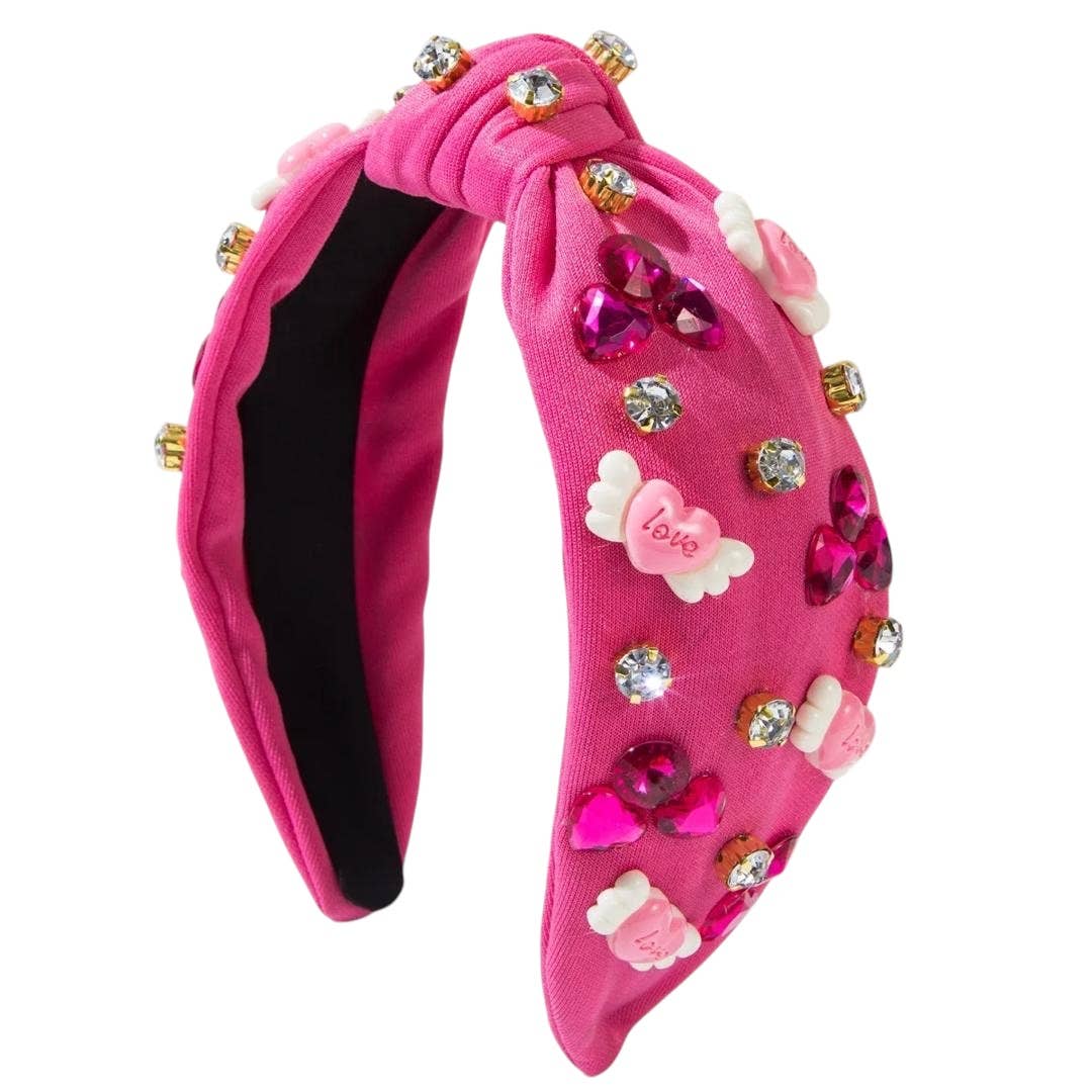 Valentine's Day Pink Heart Knot Headband - Romantic Hair Accessory for Women | Perfect for Date Night, Weddings & Special Occasions