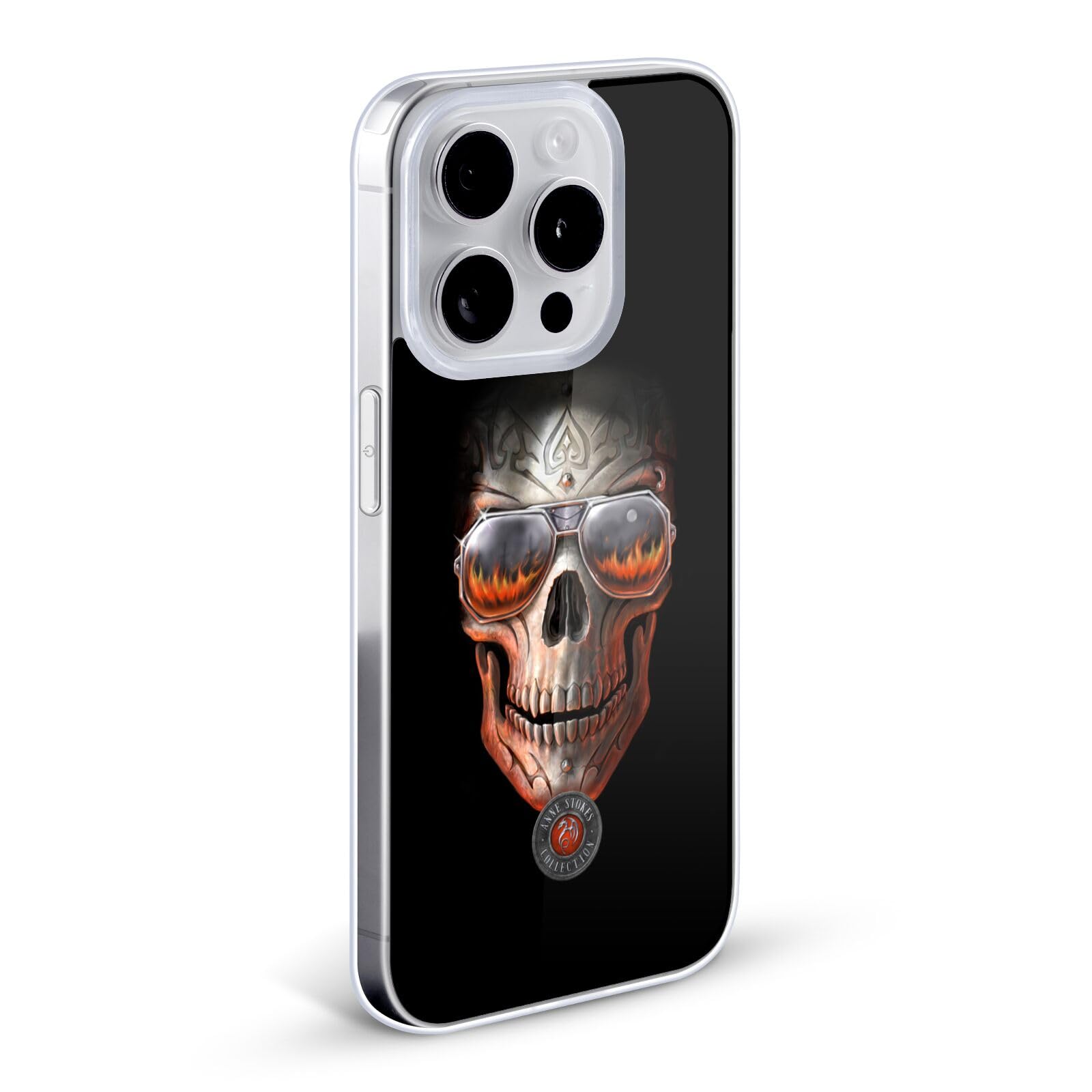 Anne Stokes Hellfire Skull iPhone 13 Pro Case - Officially Licensed Soft Gel Phone Cover for Apple iPhone 13 Pro - Gothic Horror Design for Halloween, Cosplay & Alternative Fashion Lovers