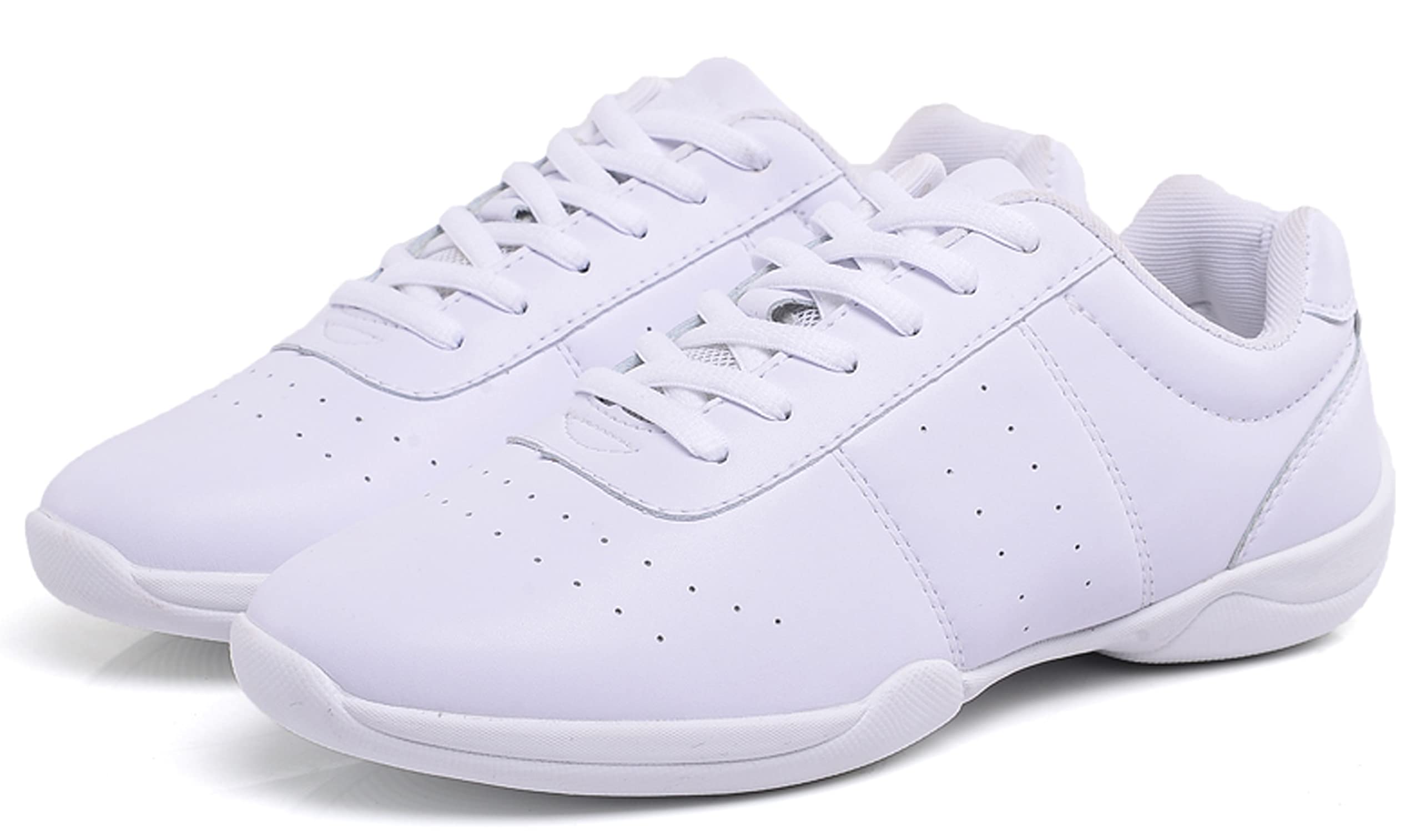 WUIWUIYU Women's White Cheerleading Shoes - Lightweight Dance Sneakers for Cheer, Pom, Dance Team & Competition - Perfect for Training, Gymnastics & Tennis Practice