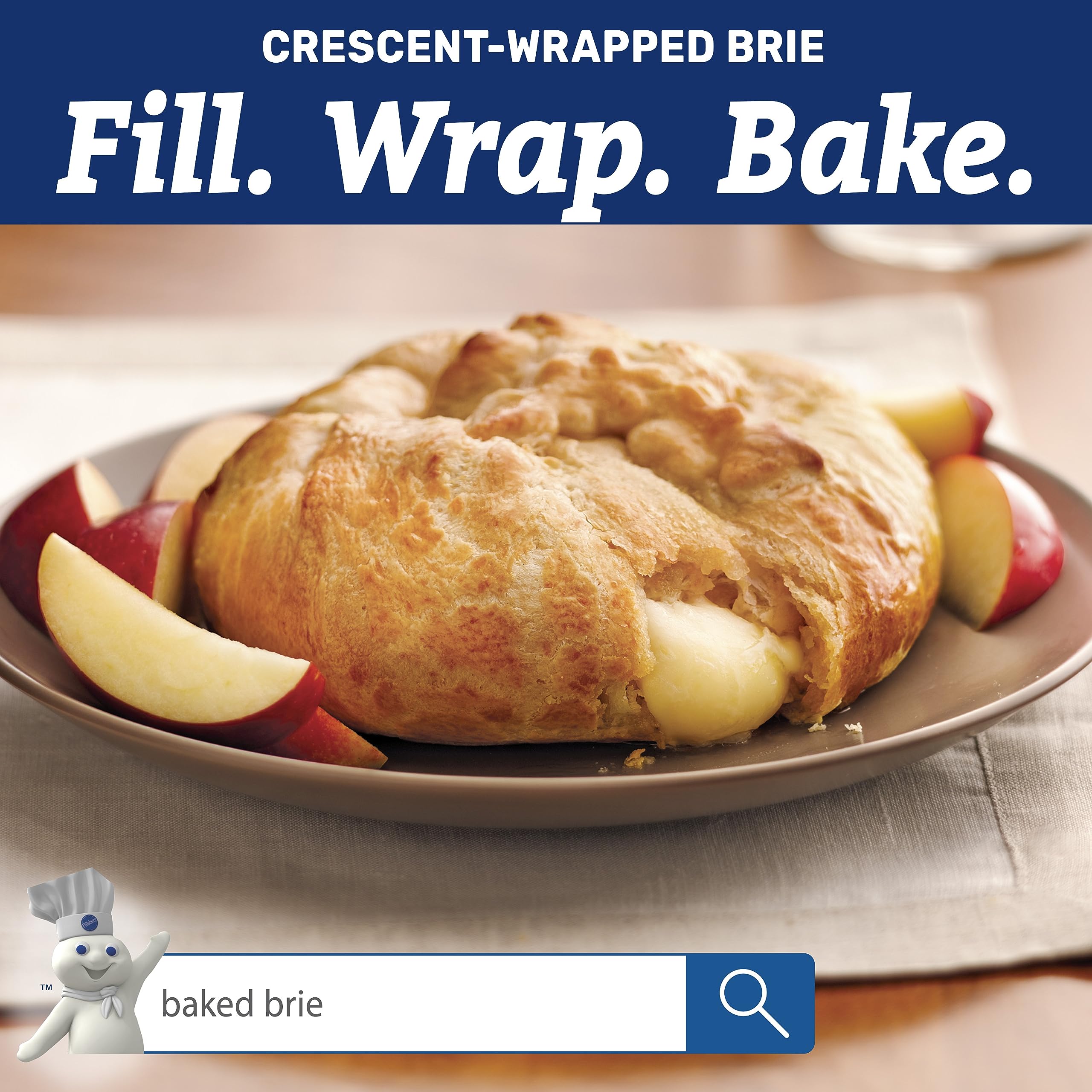 Pillsbury Original Crescent Dough Sheet - 8 oz Refrigerated Canned Pastry Dough for Easy Baking | Perfect for Croissants, Pastries & Quick Recipes