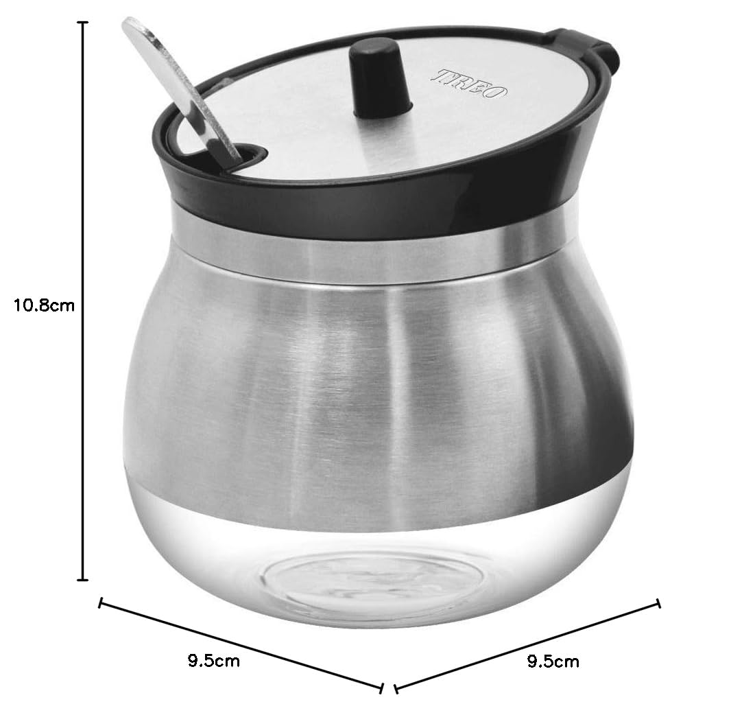 Premium Stainless Steel Ghee and Oil Storage Pot with Spoon - 270ml Multipurpose Kitchen Container for Cooking, Baking & Serving - Ideal for Indian Cuisine, Meal Prep & Dining Essentials (Silver)