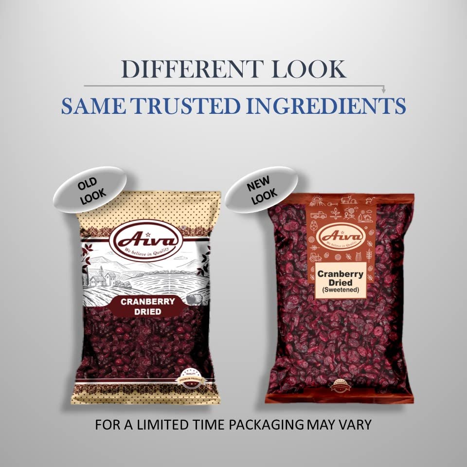 Aiva Dried Cranberries 2 LB (32 Oz) - Unsweetened, Resealable Bag for Baking, Snacks, Salads & Trail Mix | Healthy Snack for Kids, Breakfast Topping & Yogurt Mix-In