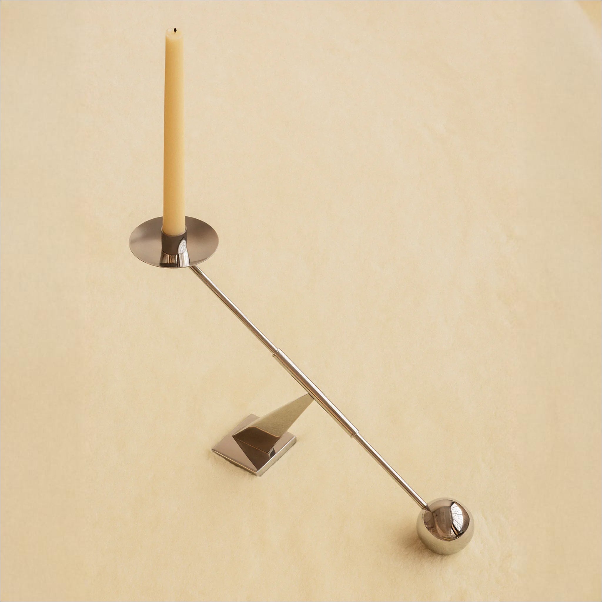 AUDO CPH Interconnect Modern Candle Holder - 42.5cm Wide Stainless Steel Design for Dining Table, Wedding Centerpiece & Home Decor