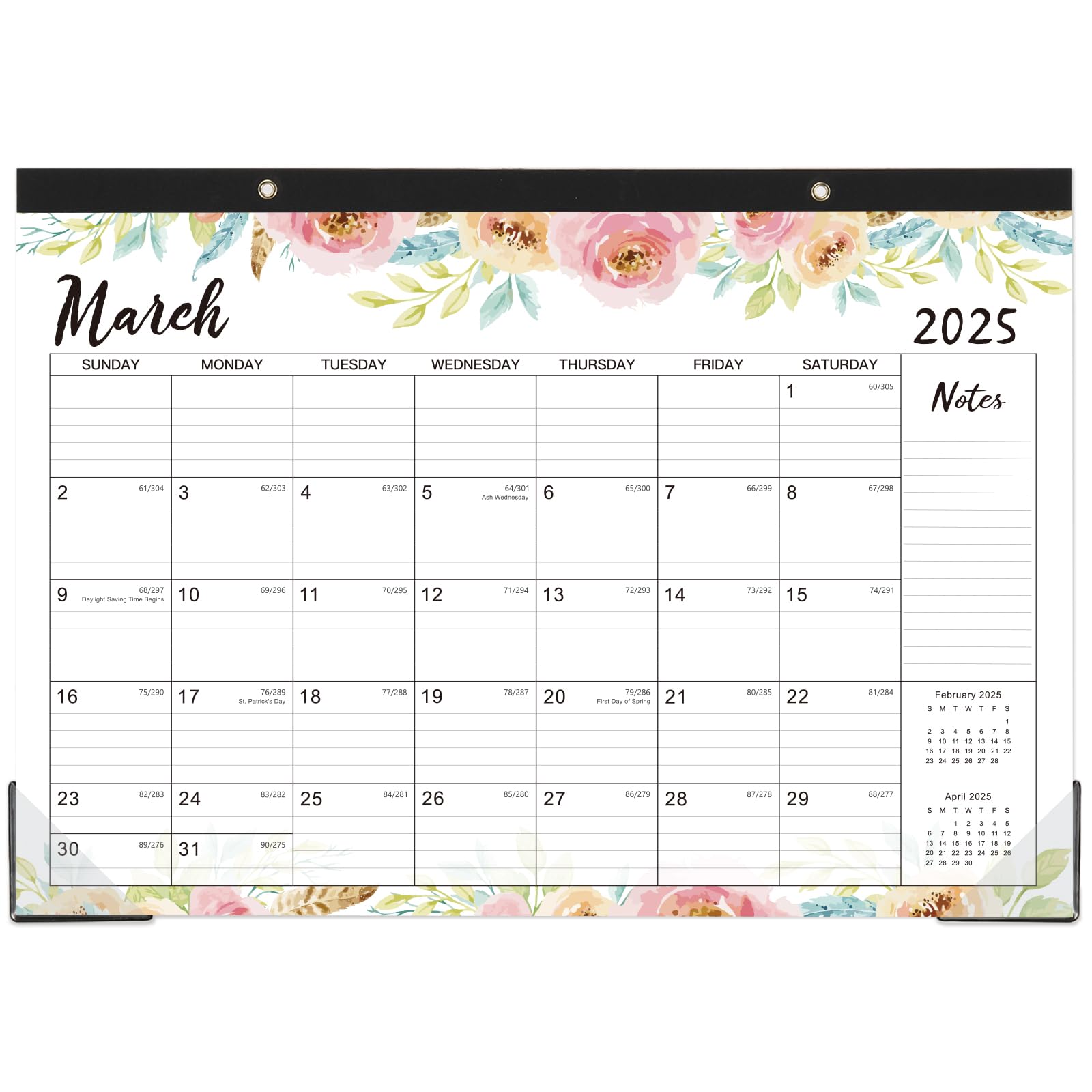 2025 Desk Calendar - Jan 2025 to Dec 2025 | 12-Month Large Monthly Planner | 17