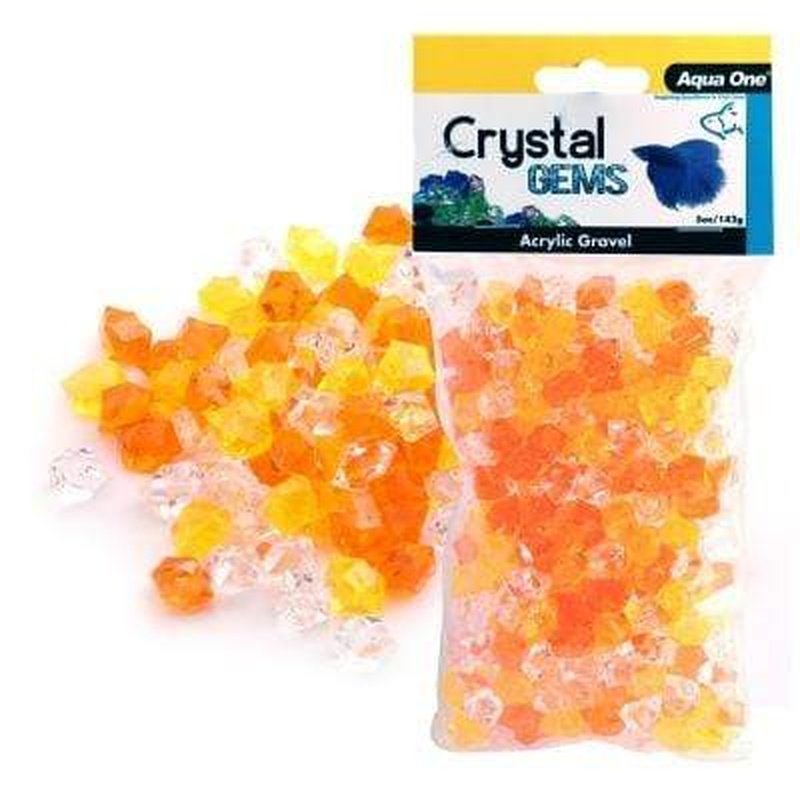 Aqua One Acrylic Crystal Gems Sunset 145g - Decorative Stones for Vases, Fish Tanks, Home Decor & DIY Crafts