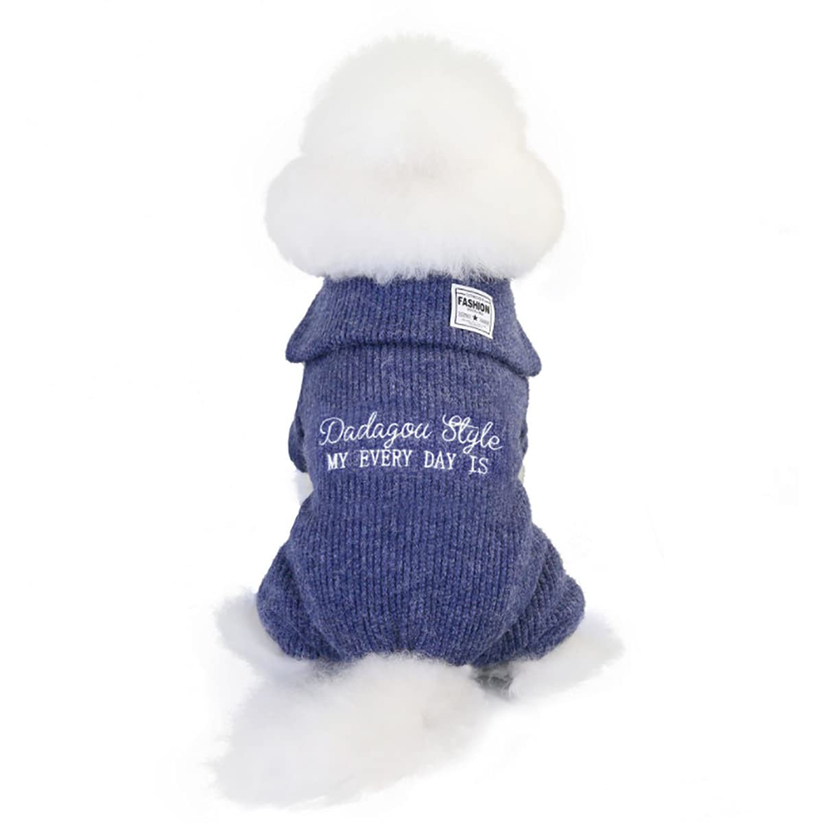 Warm Fleece Dog Sweater for Winter - Cozy 4-Leg Jumpsuit for Small & Medium Dogs & Cats - Blue XXL | Perfect for Outdoor Walks & Cold Weather