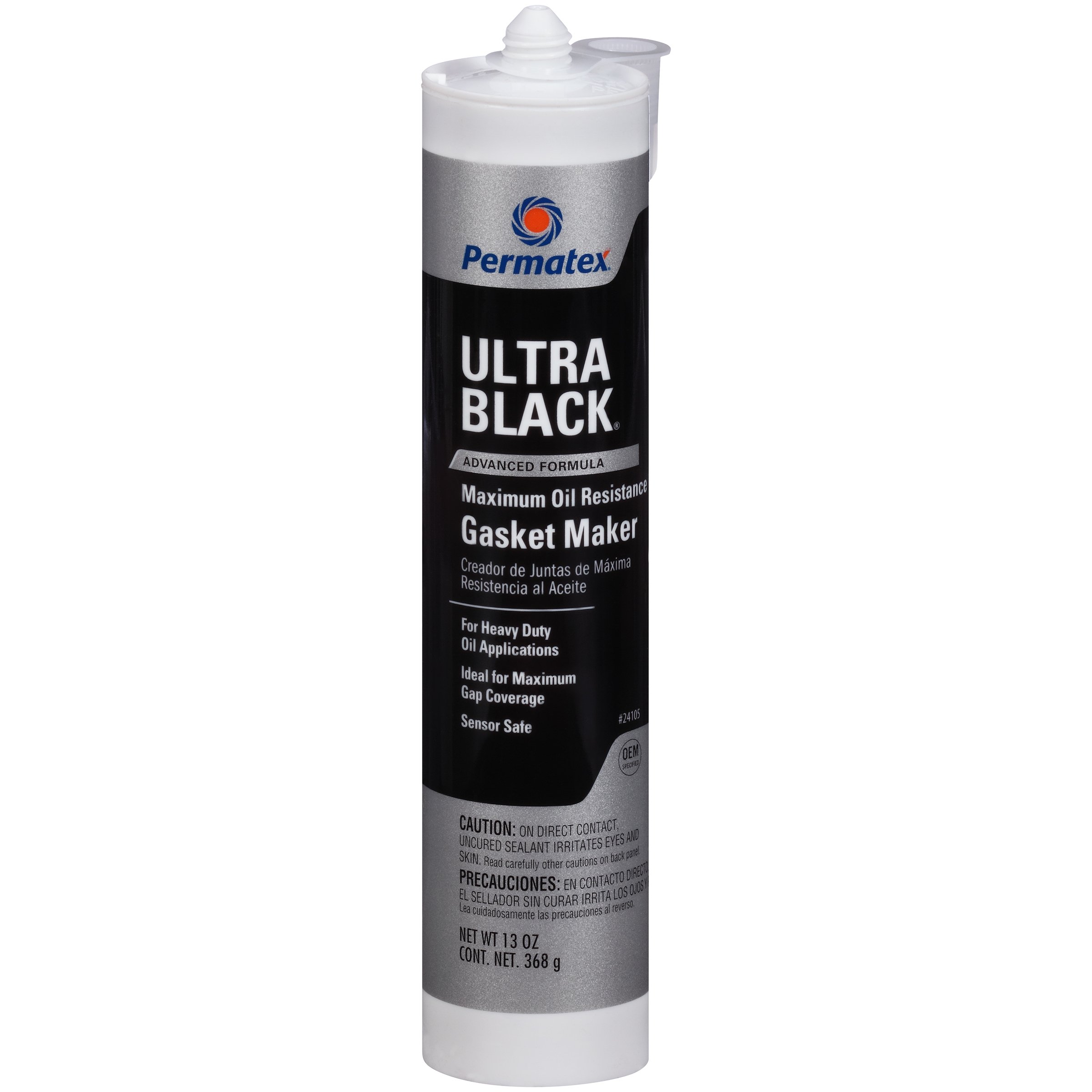 Permatex 24105-12PK Ultra Black High-Temp RTV Silicone Gasket Maker - Maximum Oil Resistance, 13 oz Tube (12-Pack) - Ideal for Automotive Engines, Transmissions & Marine Applications
