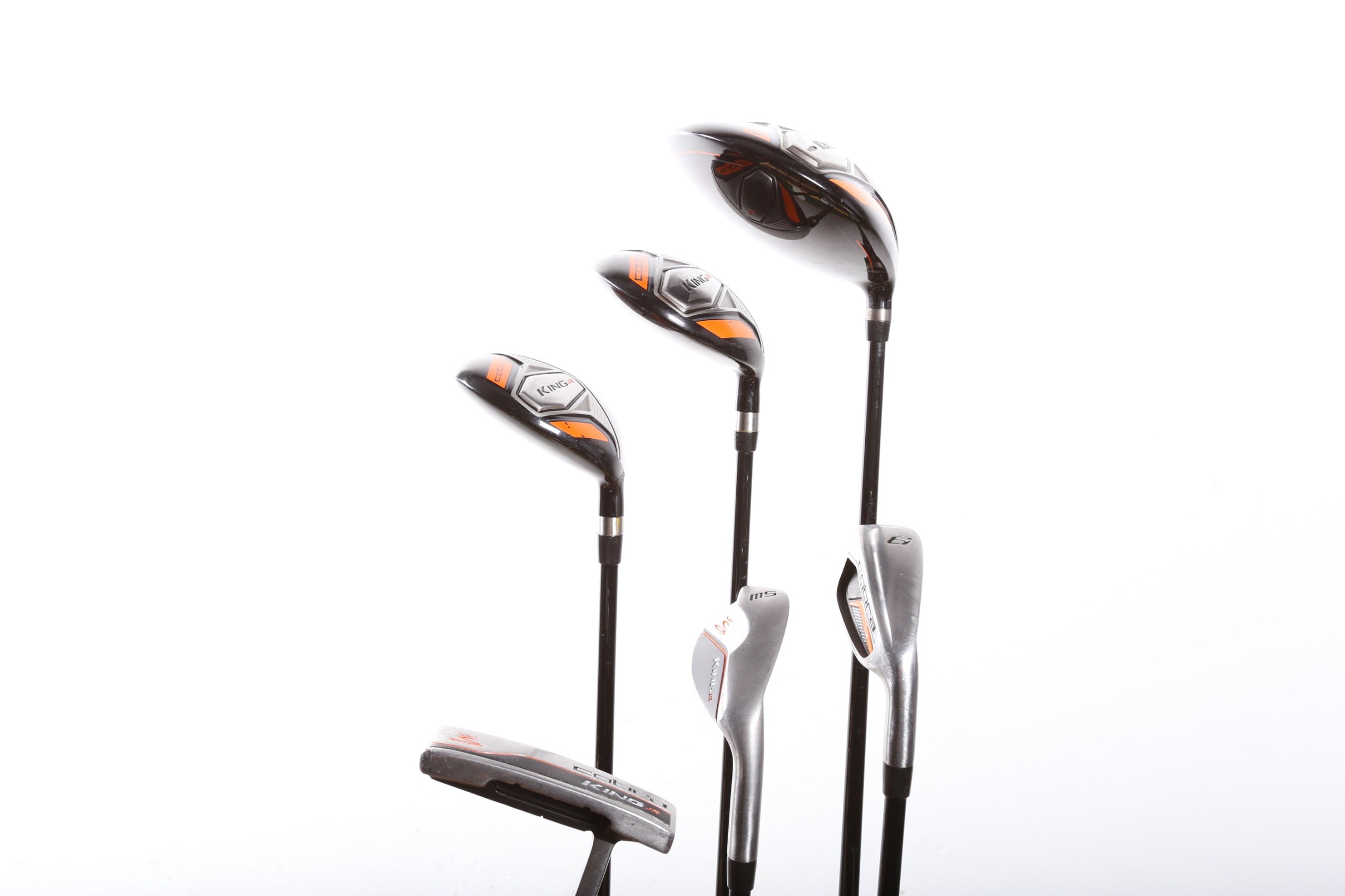 Cobra King Junior Golf Club Set - Right Hand Youth Driver, Fairway Wood, Hybrid, 9 Iron, Sand Wedge & Putter - Perfect for Young Golfers Learning & Practicing on the Course
