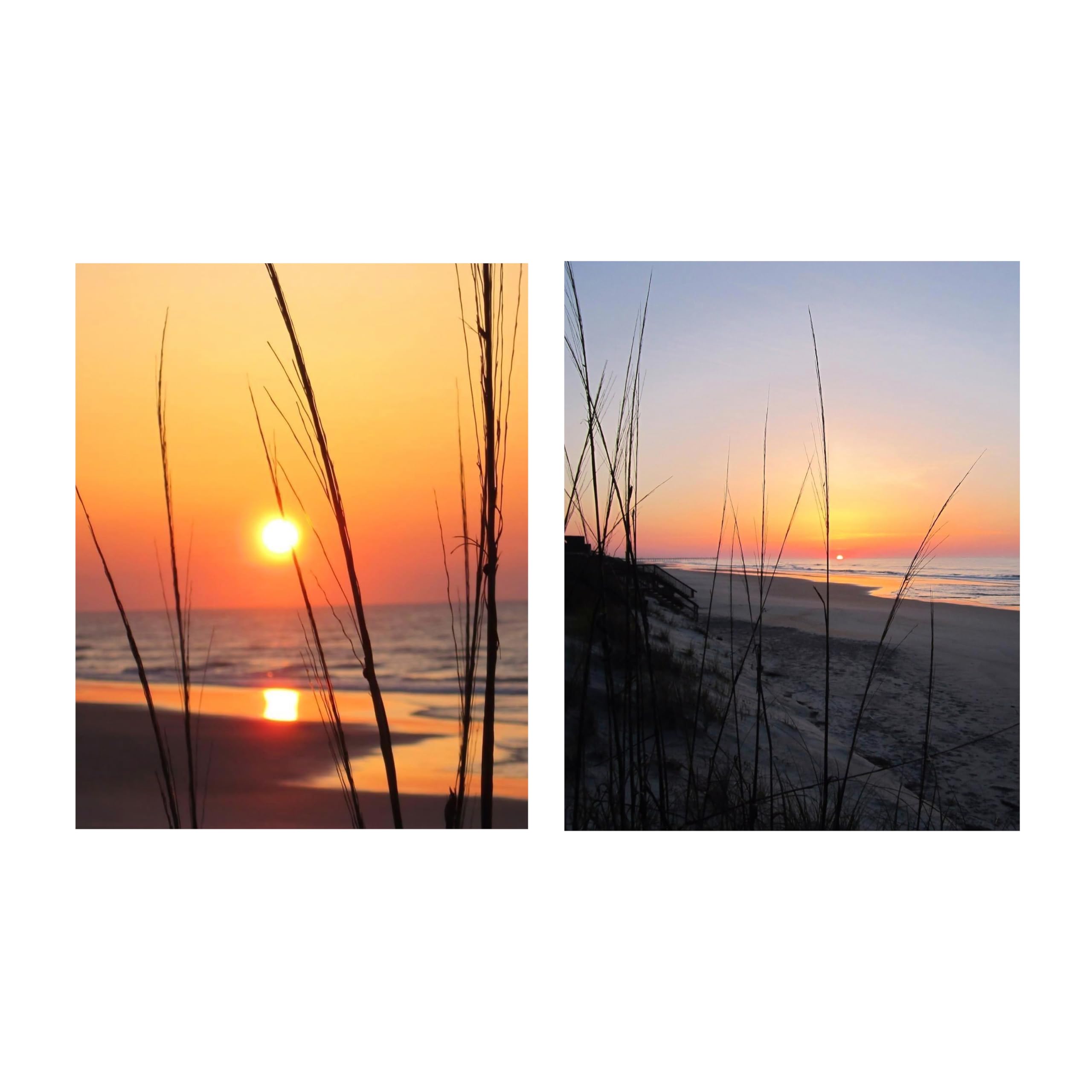 Tropical Beach Sunset Wall Art Prints - Set of 2 Unframed 8x10 Coastal Decor for Home, Bedroom & Office | Perfect Gift for Beach Lovers & Vacation Vibes | Ideal for Coastal, Boho & Nautical Interior Design Styles