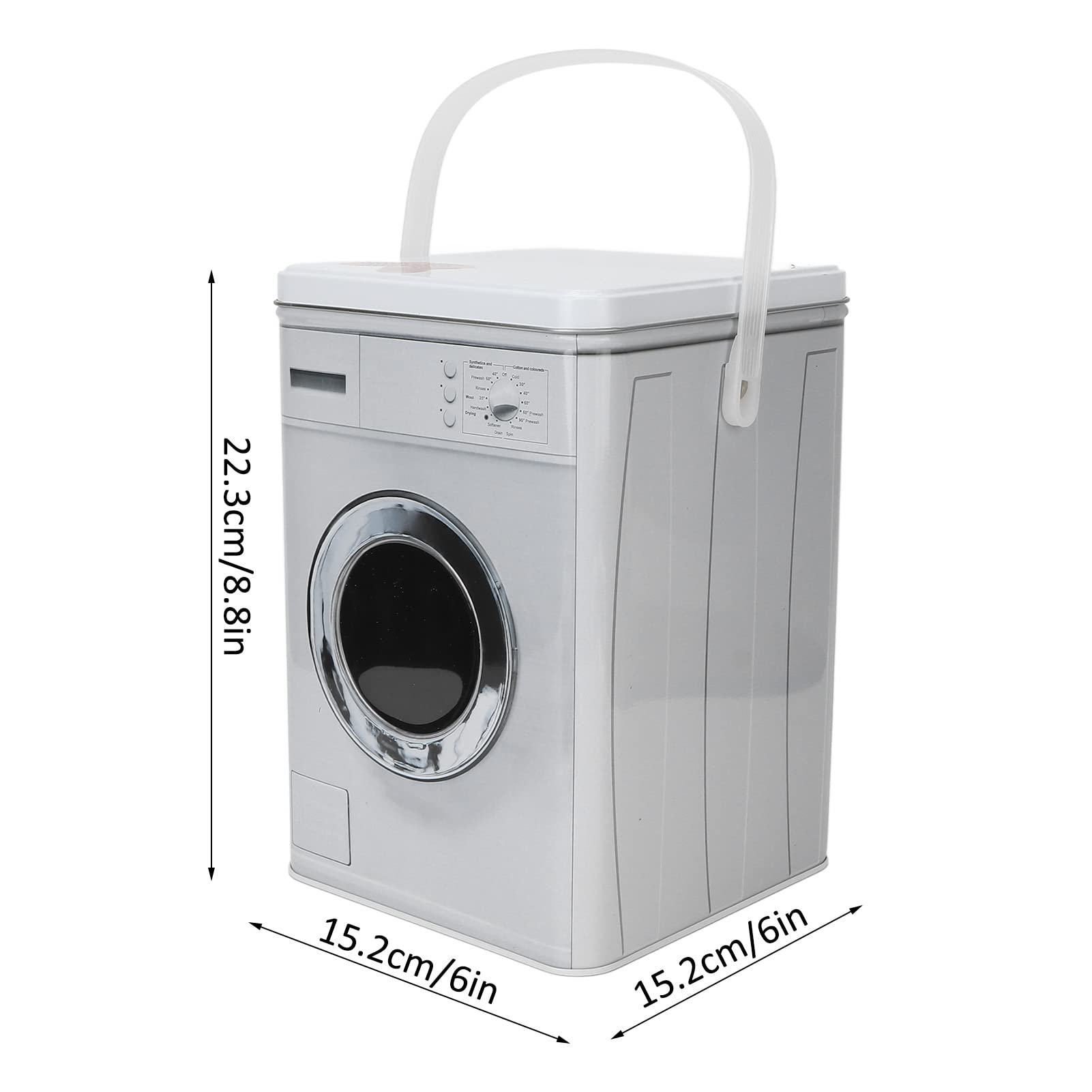 Stainless Steel Laundry Detergent Dispenser with Handle - Farmhouse Style Metal Detergent Holder & Organizer for Socks, Tapes, Stationery - Perfect for Laundry Room Storage & Home Decor