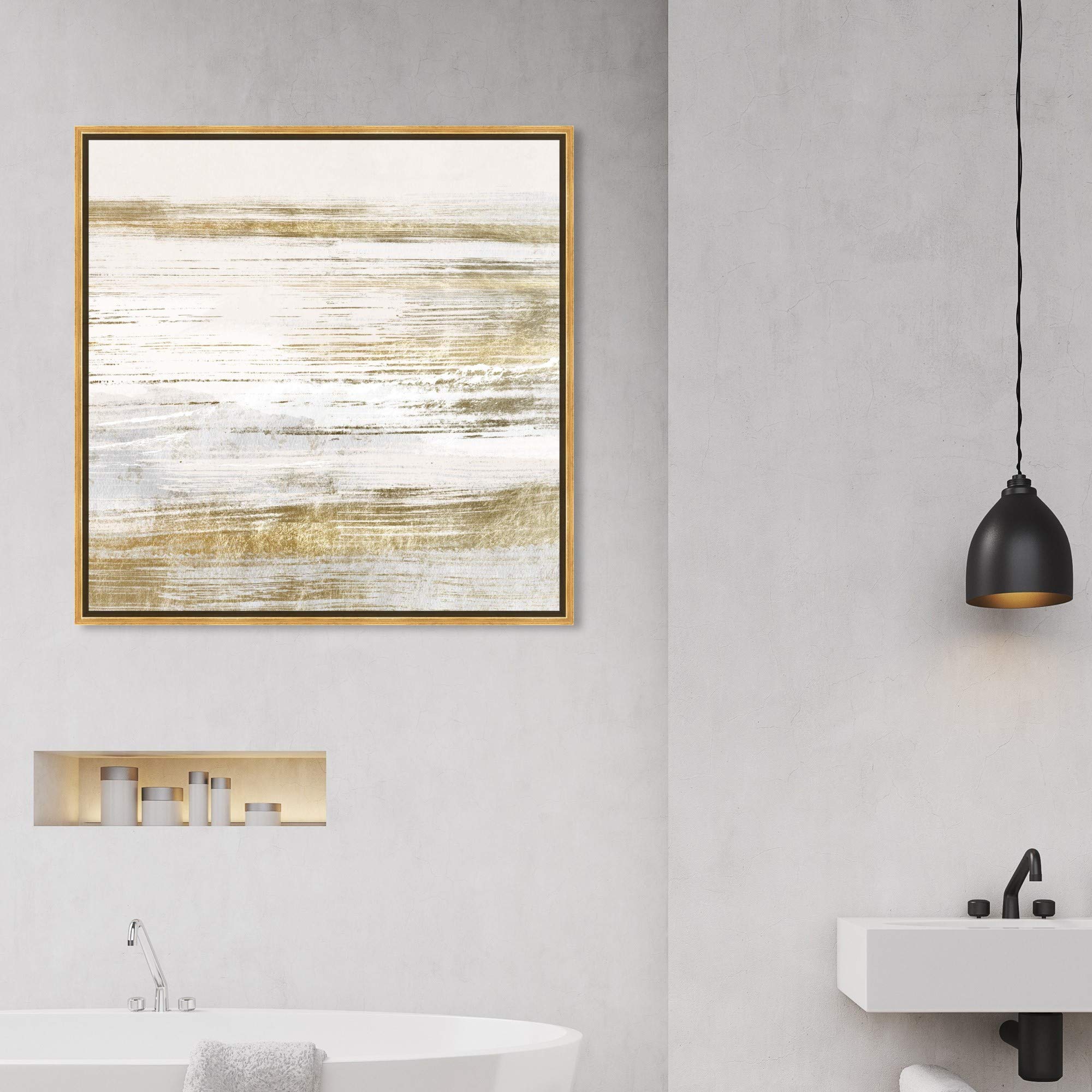 Abstract Wall Art Canvas Prints 'Blush Romance' by Oliver Gal - 30x30 Inch Gold Framed Painting for Modern Home & Office Décor | Perfect for Living Room, Bedroom or Workspace