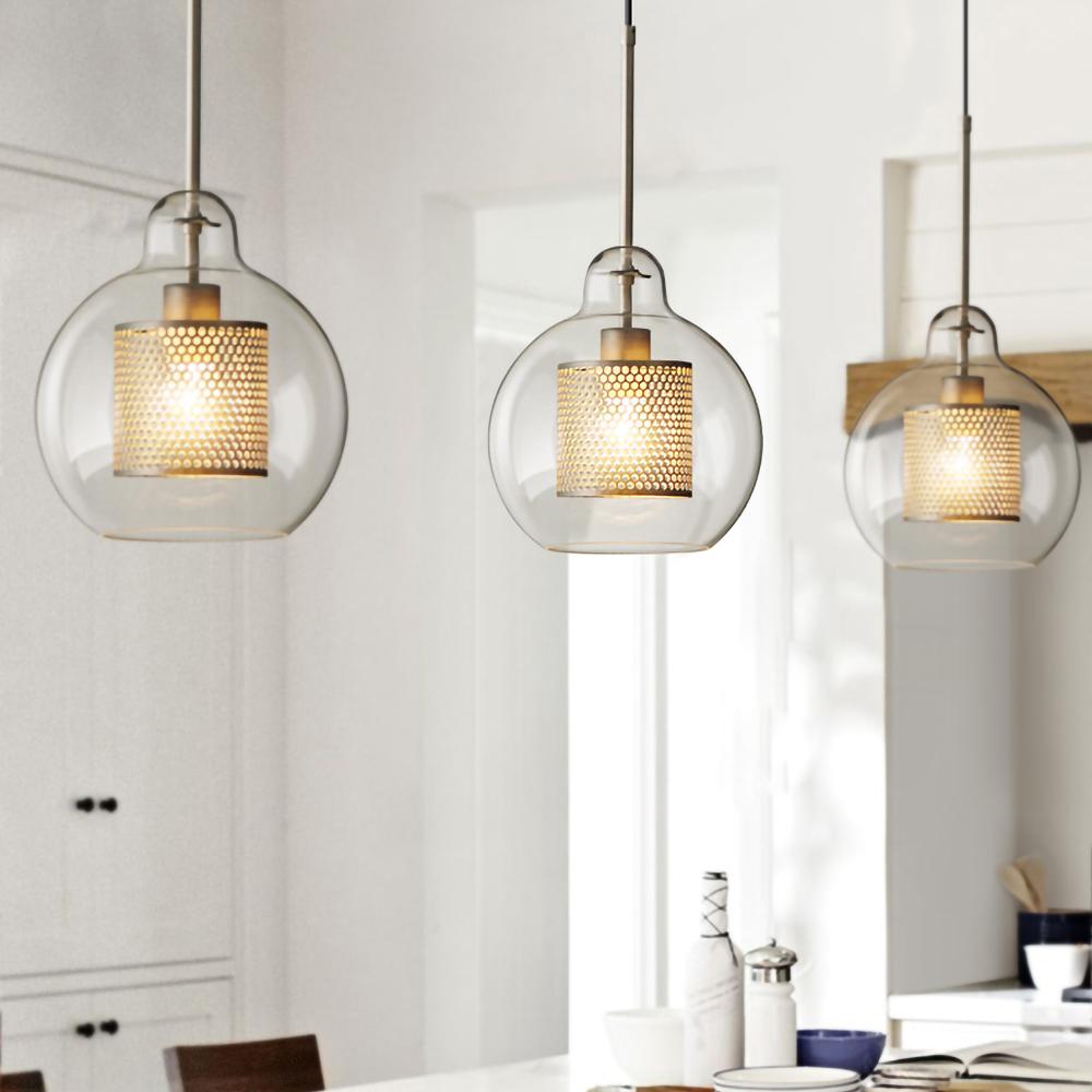 Chiswick Glass Pendant Light - Modern Hanging Ceiling Lamp for Kitchen Island, Dining Room & Bedroom Lighting