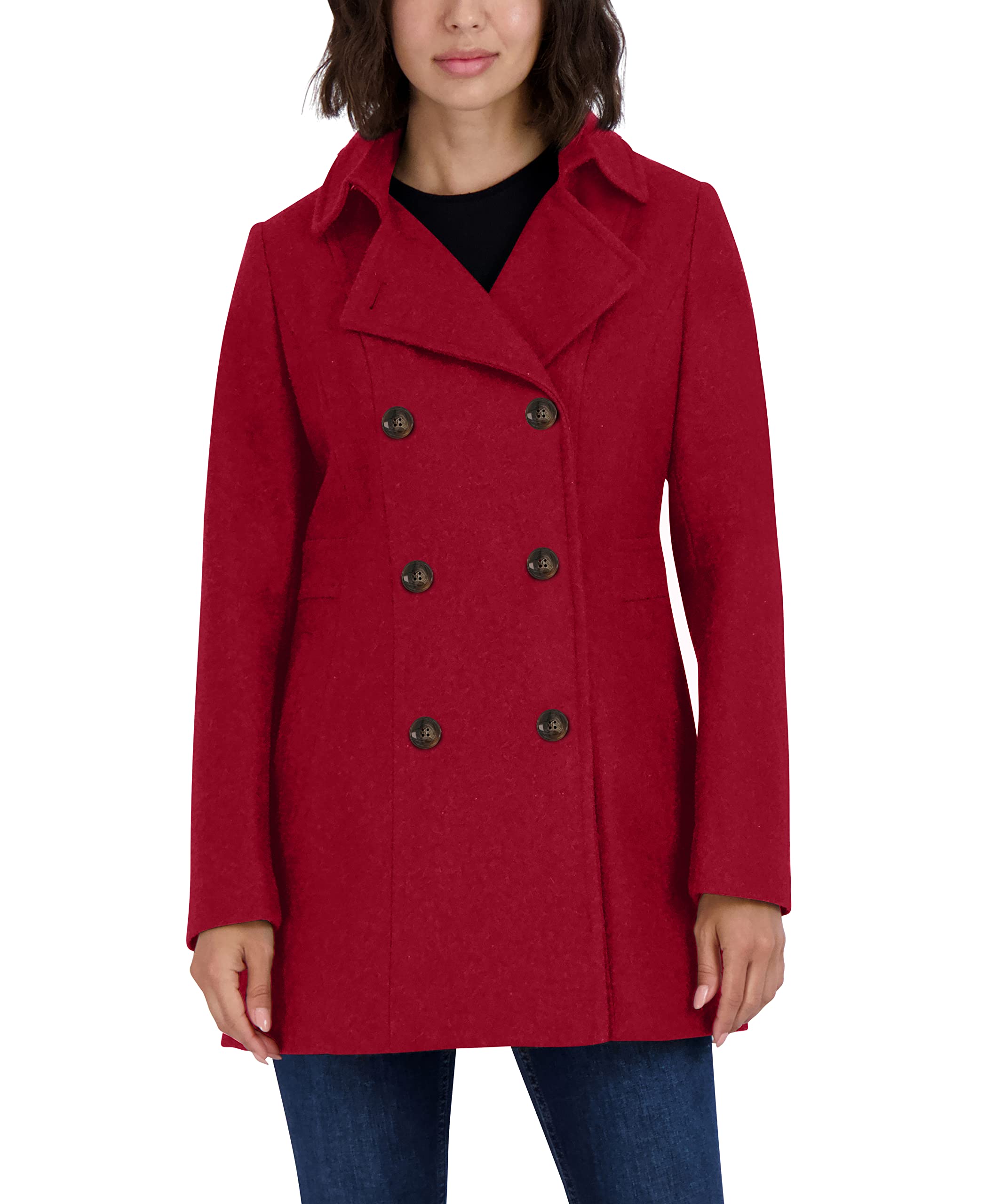 Nautica Women's Wool Blend Peacoat - Double Breasted Winter Coat for Women | Warm & Stylish Outerwear for Cold Weather, Work & Casual Wear