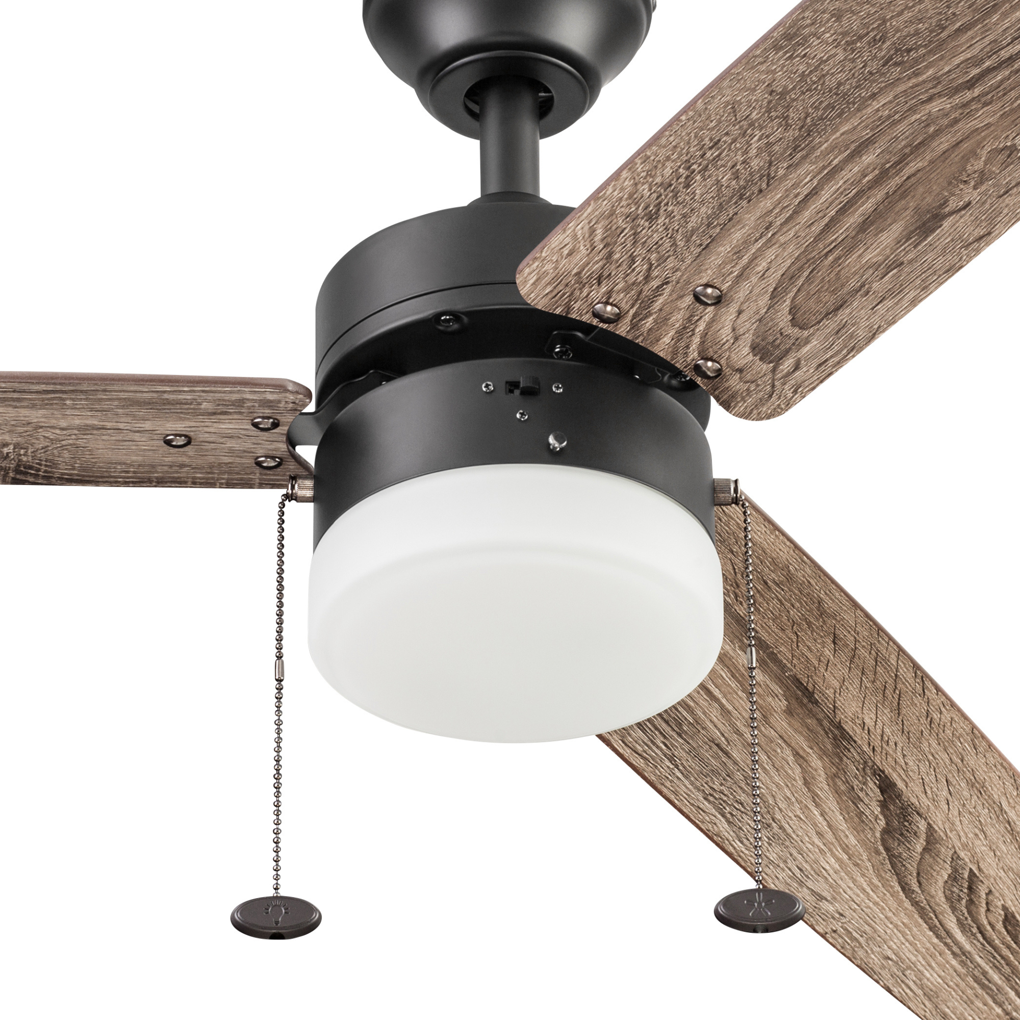 48 Inch Bronze Ceiling Fan with Pull Chain - Energy Efficient & Quiet - Perfect for Bedroom, Living Room, and Outdoor Patio
