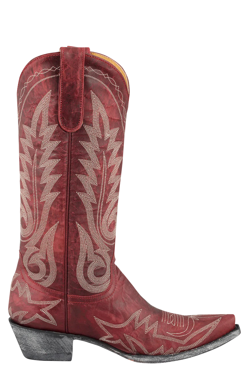 Old Gringo Goat Leather Nevada Cowgirl Boots for Women - Red Western Boots for Country Dancing, Rodeo & Cowgirl Fashion