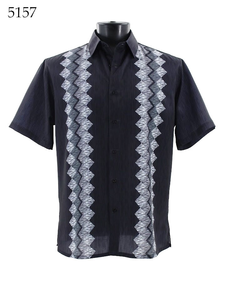 Bassiri Men's Casual Short Sleeve Shirt 5157 - Comfortable Cotton Button Down Top for Summer, Office & Outdoor Activities