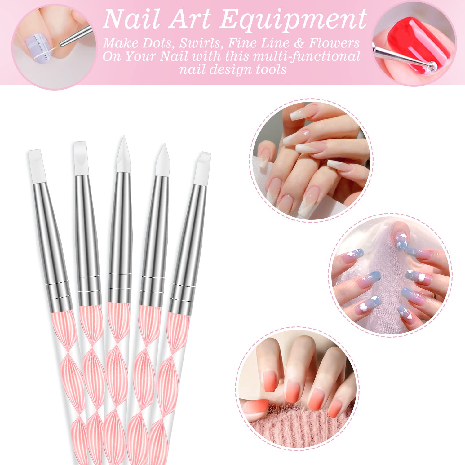 26 Pcs Professional Nail Art Brush Set with Mixing Palette - Double-Ended Dotting Pen & Nail Tech Tools for Salon & DIY Manicure - Perfect for Acrylic, Gel Polish & Nail Design (3.5 inch Palette)