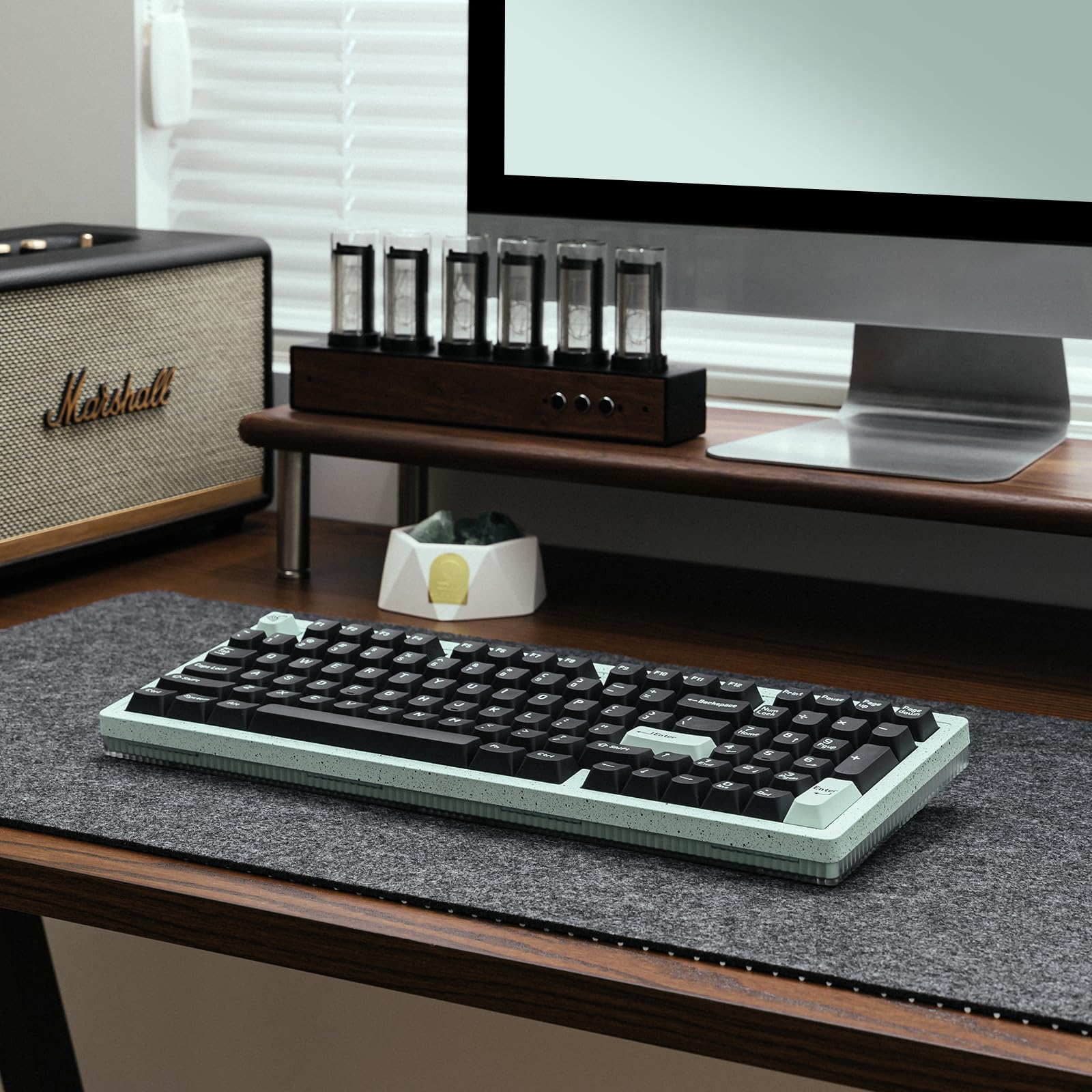 MelGeek Modern97 Wireless Mechanical Keyboard - 90% Compact Layout, Hot-Swappable Linear Switches, Bluetooth/2.4GHz/USB-C Connectivity, Customizable RGB Backlit Keys for Mac/Windows/Linux - Perfect for Gaming, Programming & Office Work