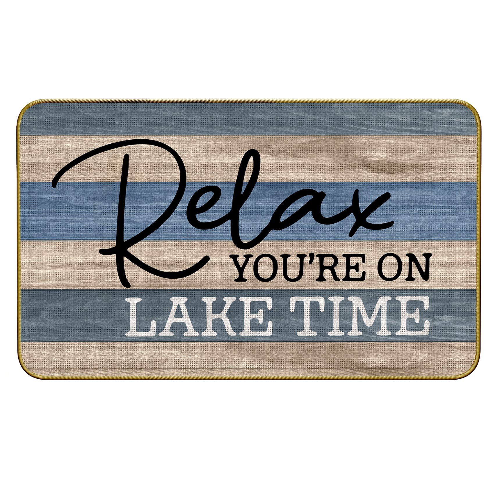 Lake Themed Doormat - 'Relax You're On Lake Time' Indoor/Outdoor Welcome Mat 30