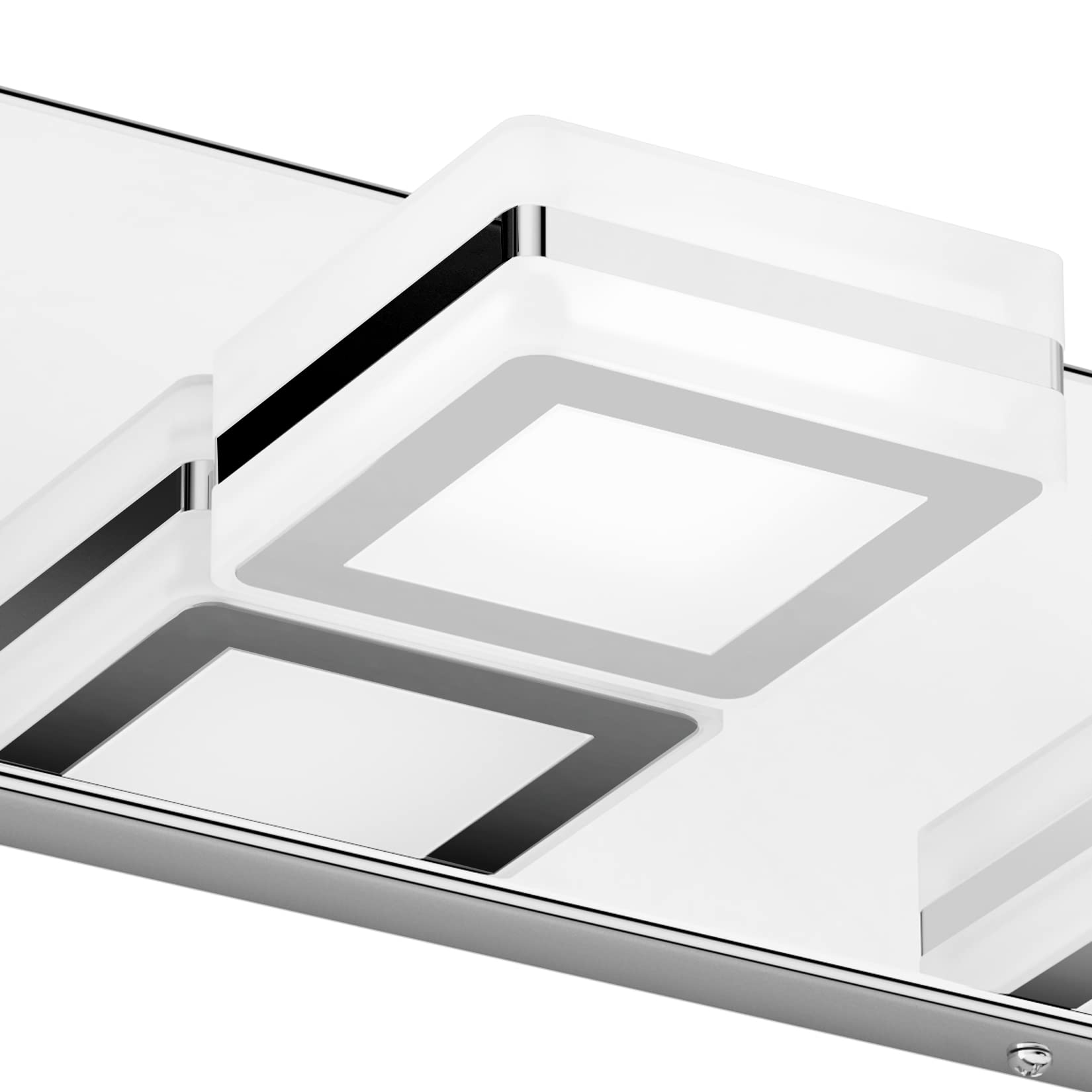 Ralbay Modern LED Vanity Light Fixtures - 3-Light Up/Down Bathroom Mirror Lighting, Rotatable Acrylic Shade with Stainless Steel Chrome Finish - Perfect for Bathroom, Dressing Room & Makeup Area Wall Lighting