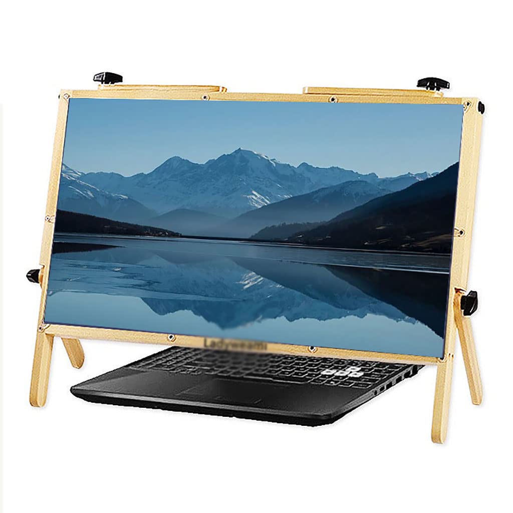 2022 Newest 22 Inch Laptop Screen Magnifying Glass - Foldable Computer & Phone Holder Stand with Adjustable Angle Design, White - Ideal for Office, Home, and Travel Use