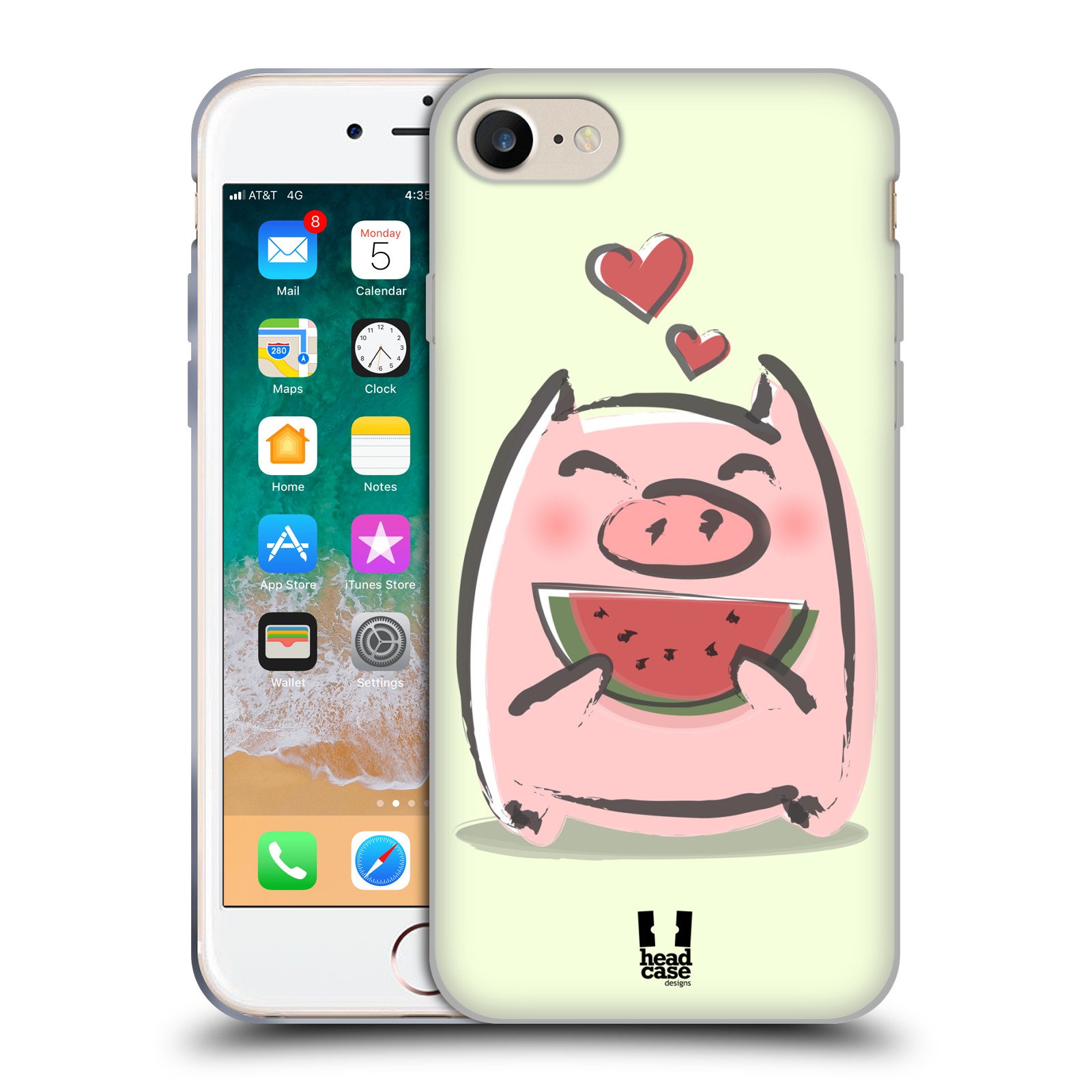 Watermelon Dolly The Piglet Soft Gel Phone Case for Apple iPhone 7/8/SE (2020 & 2022) - Cute Protective Cover for Everyday Use, School & Work