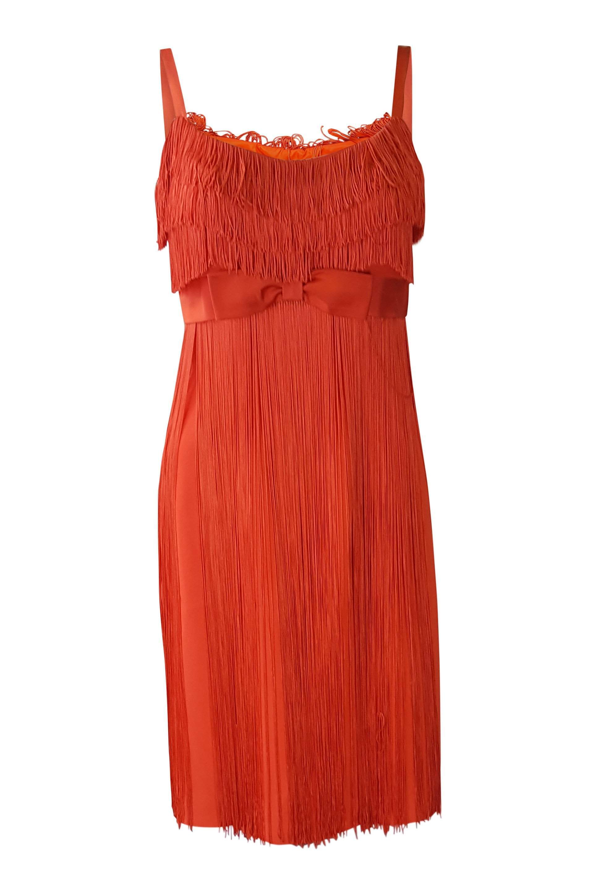 LILI DIAMOND California Vintage Red Tassel Shift Dress for Women - Flowy A-Line Mini Dress with Boho Tassel Details (Size S) | Perfect for Summer Parties, Beach Vacations & Boho Chic Outfits