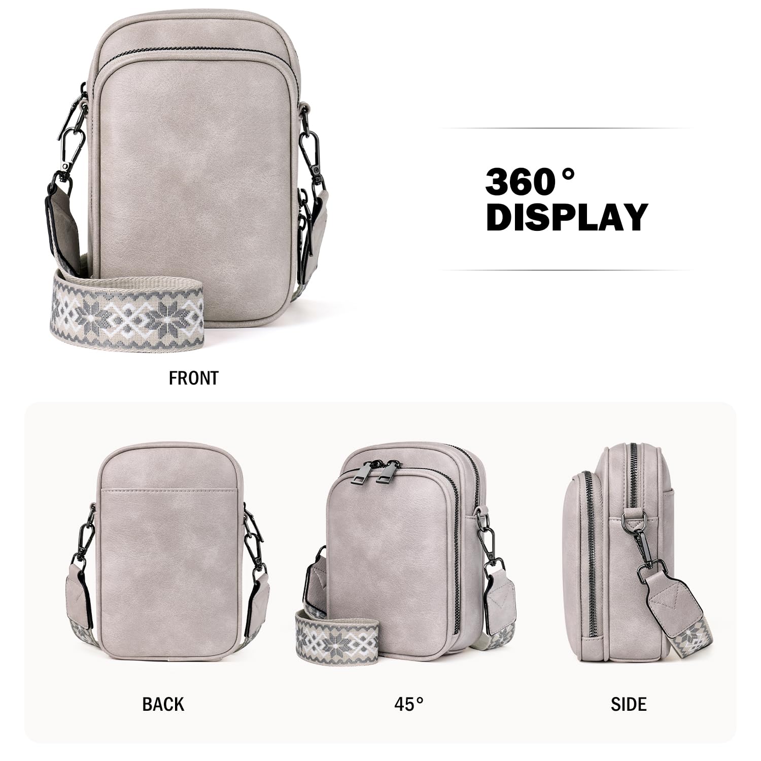 Trendy Vegan Leather Crossbody Bag for Women - Small Cell Phone Purse with Built-in Wallet | Perfect for Everyday Use, Travel & Shopping
