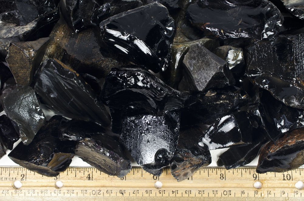 1 lb Assorted Raw Obsidian Rough Stones from Mexico - Natural Volcanic Glass for Crystal Healing, Jewelry Making & Home Decor