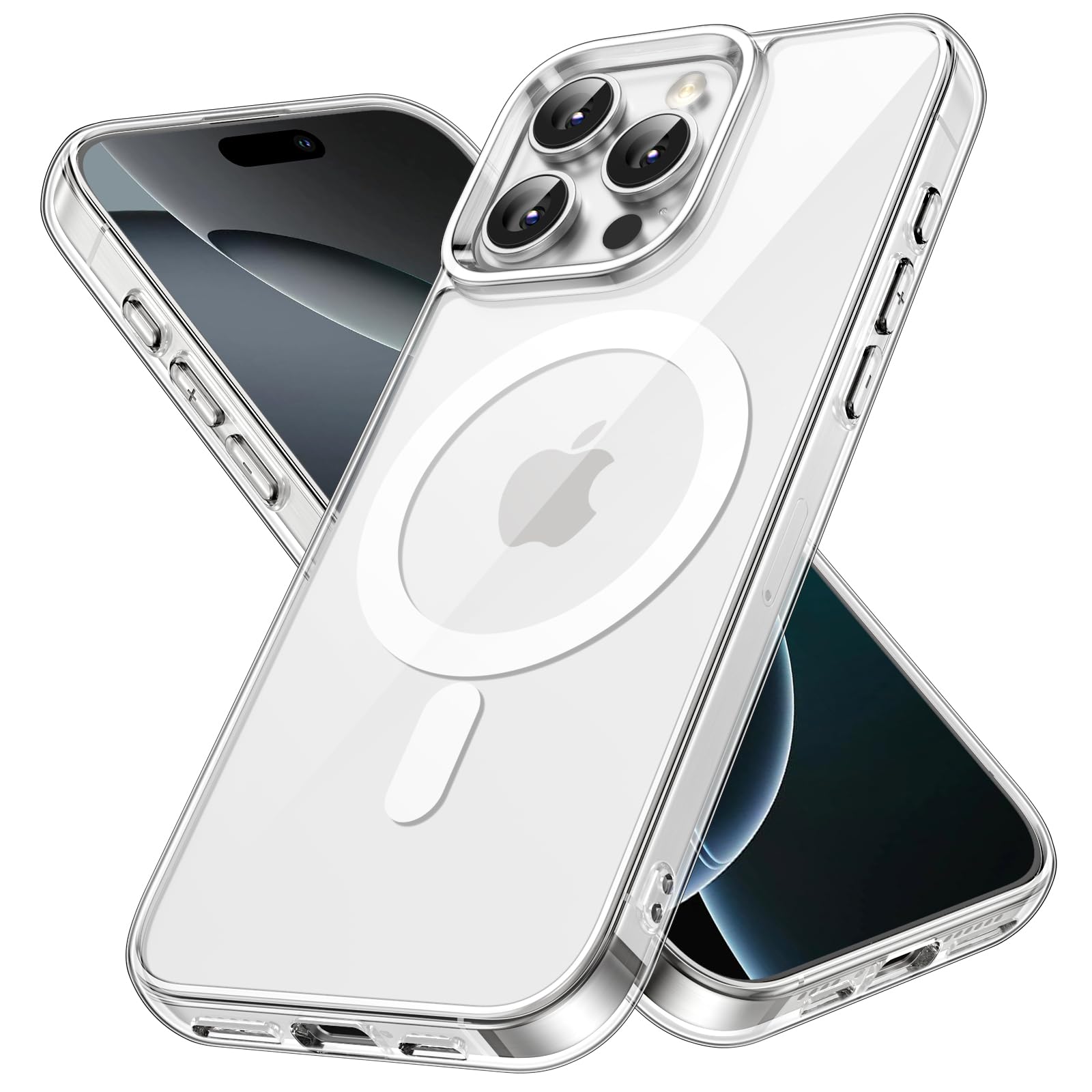 JETech Magnetic Case for iPhone 16 Pro 6.3-Inch | MagSafe Compatible | Shockproof & Anti-Scratch Clear Back Bumper Cover | Perfect for Daily Use, Outdoor Activities & Wireless Charging