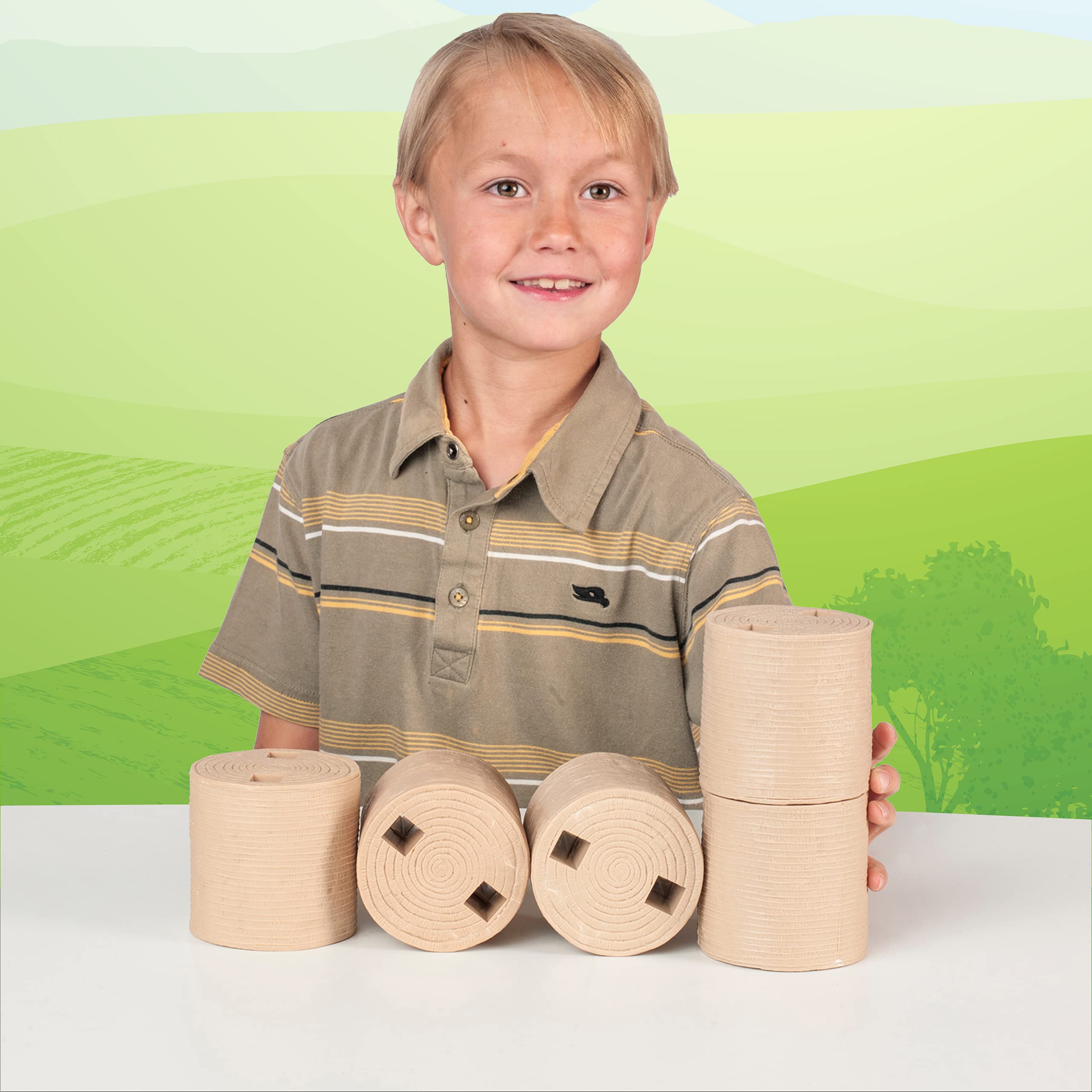 Big Country Toys 5-Piece Farm Hay Bale Set - Realistic Animal Feeding Toy for Kids Ages 3+ | Perfect for Farm Playsets, Pretend Play & Educational Activities