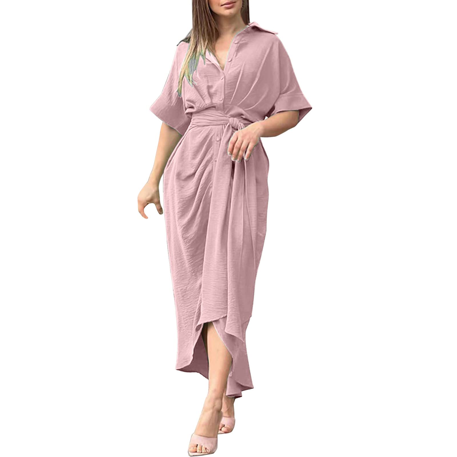 Women's Solid Color V-Neck Short Sleeve Blouse - Elegant Single Breasted Casual Tops for Work, Party & New Year's Eve Outfits