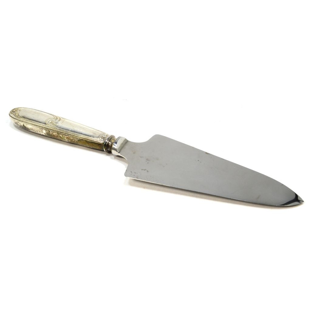 Vintage ERCUIS Silver Plated French Cake Serving Knife with Wave Pattern - Elegant Dessert Cutlery for Weddings, Parties & Tea Time