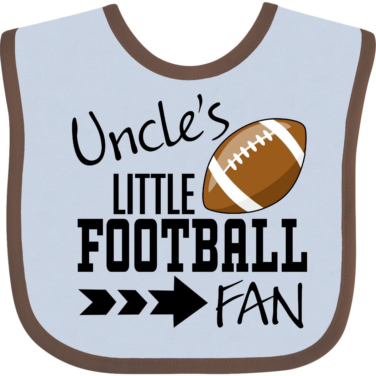 Inktastic Uncle's Little Football Fan Baby Bib - Soft Cotton Drool Bib for Infants & Toddlers - Perfect for Game Day, Nursery, and Mealtime