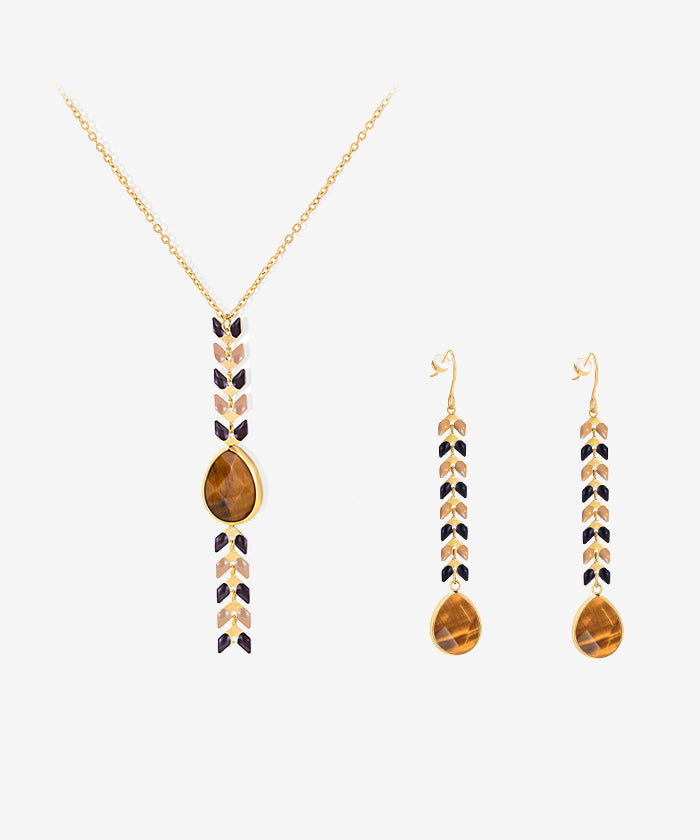 Wrangler Demeter’s Tear Necklace and Earrings Set - Sterling Silver Greek Goddess Jewelry for Women, Perfect for Weddings, Parties & Special Occasions