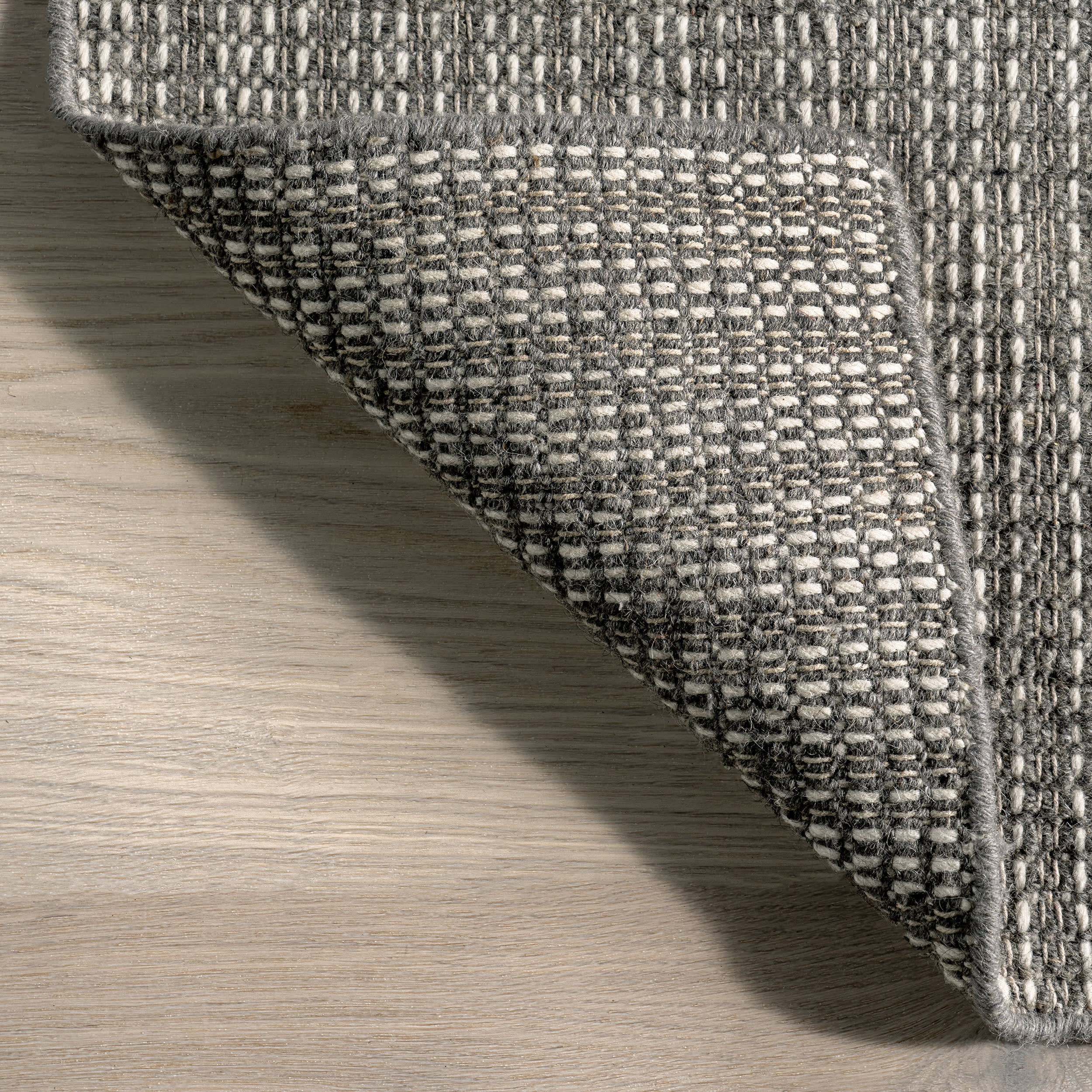 Ander Striped Wool Blend Rug - Dark Grey | Soft & Durable Area Rug for Living Room, Bedroom, or Office | Eco-Friendly Home Decor