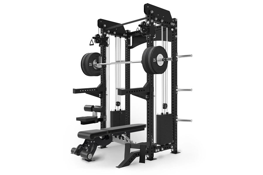 Warrior 1.0 Cable Crossover Pulley Power Rack Gym System - Home & Commercial Strength Training Equipment for Full Body Workouts