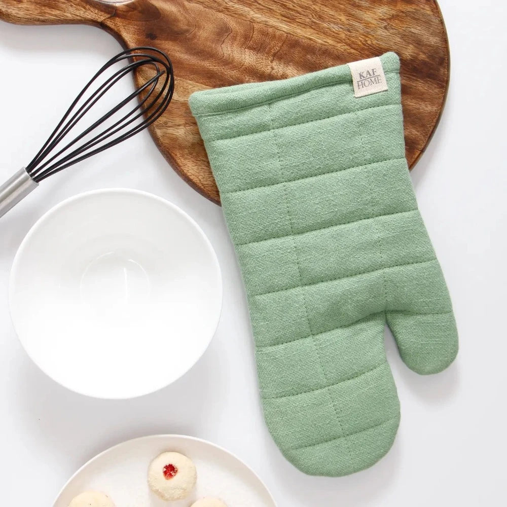 Premium Monaco Cotton & Silicone Oven Mitts Set - Heat Resistant Kitchen Gloves for Baking, Cooking & Grilling - Mini & Standard Size for Safe Food Handling