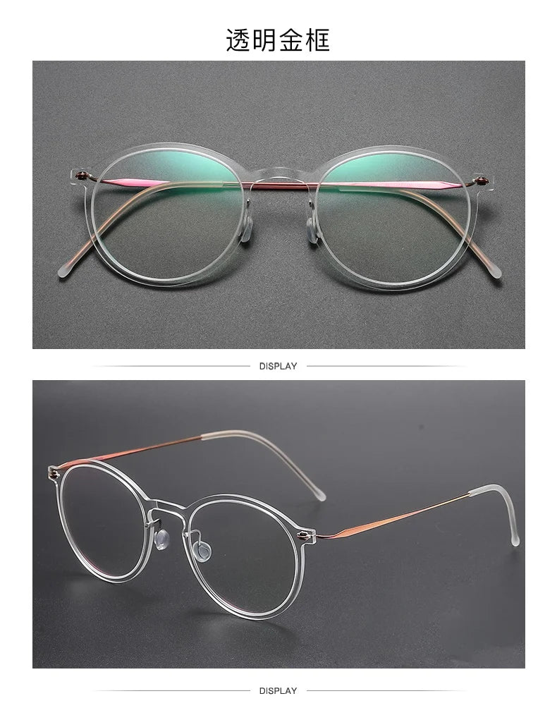 Unisex Full Rim Round Screwless Titanium Acetate Eyeglasses 6541 - Lightweight Durable Glasses for Work, Reading & Fashion | Aimee Eyewear