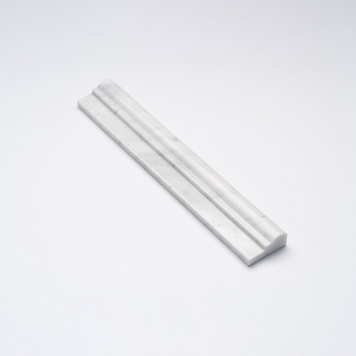 2-Pack 12 Inch Carrara White Italian Marble Crown Molding Trim - Premium Home Decor for Walls, Ceilings & Cabinets - Perfect for Kitchen, Bathroom & Living Room Renovations