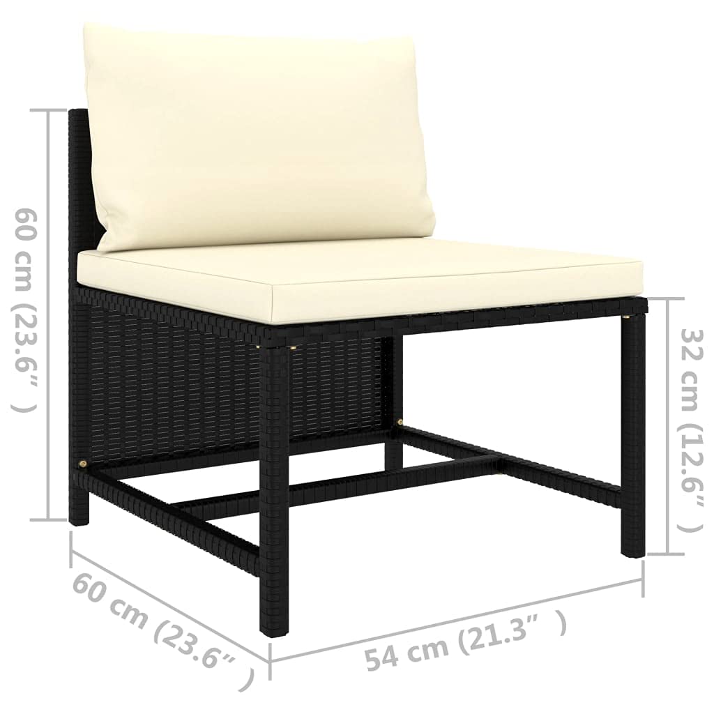 PE Rattan Wicker Sectional Outdoor Sofa with Removable Cushions - Single Seat Garden & Terrace Furniture for Patio, Poolside, and Backyard Relaxation