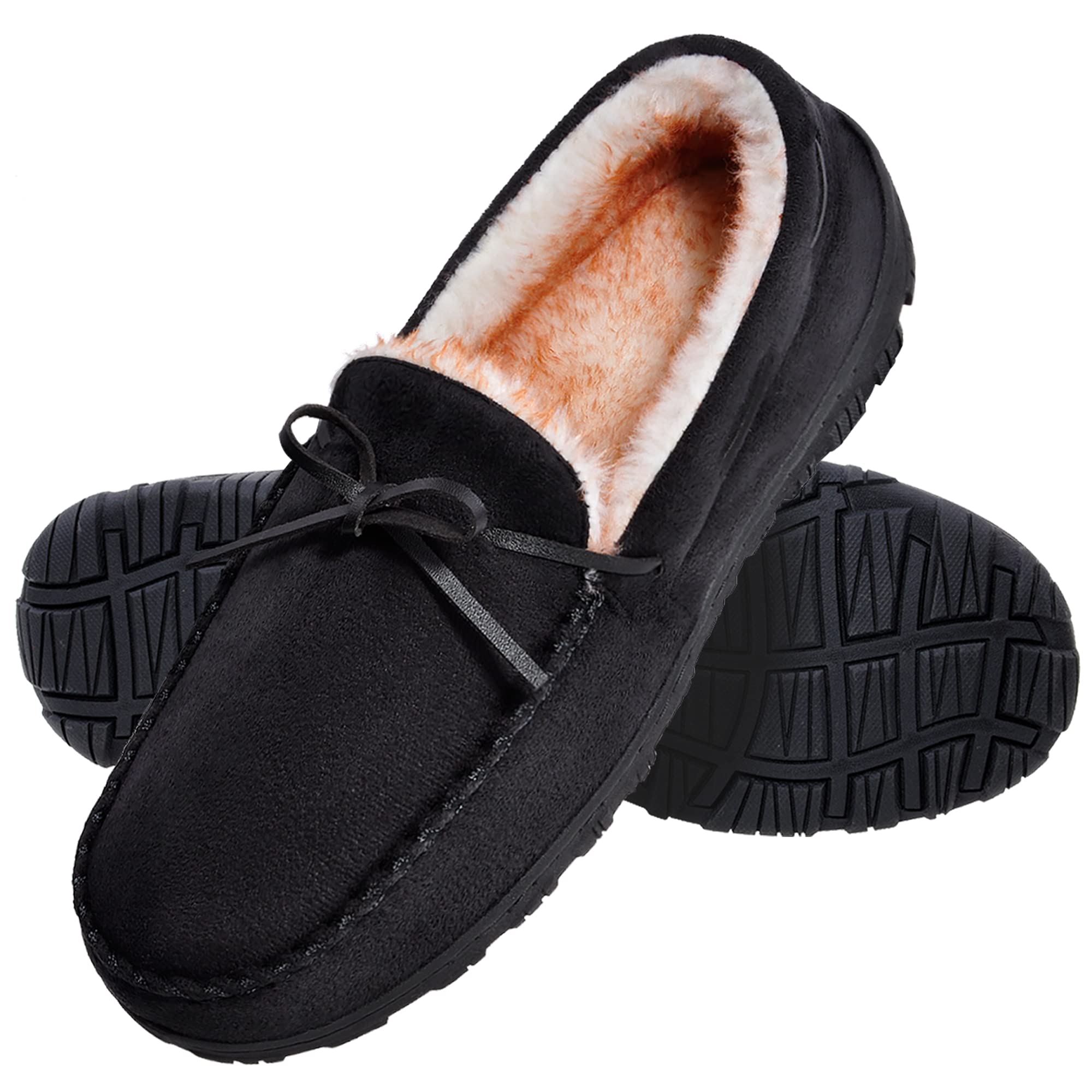 Amazon Essentials Men's Warm Comfortable Slippers - Soft Indoor/Outdoor House Shoes with Non-Slip Sole for Winter, Home, Office & Travel
