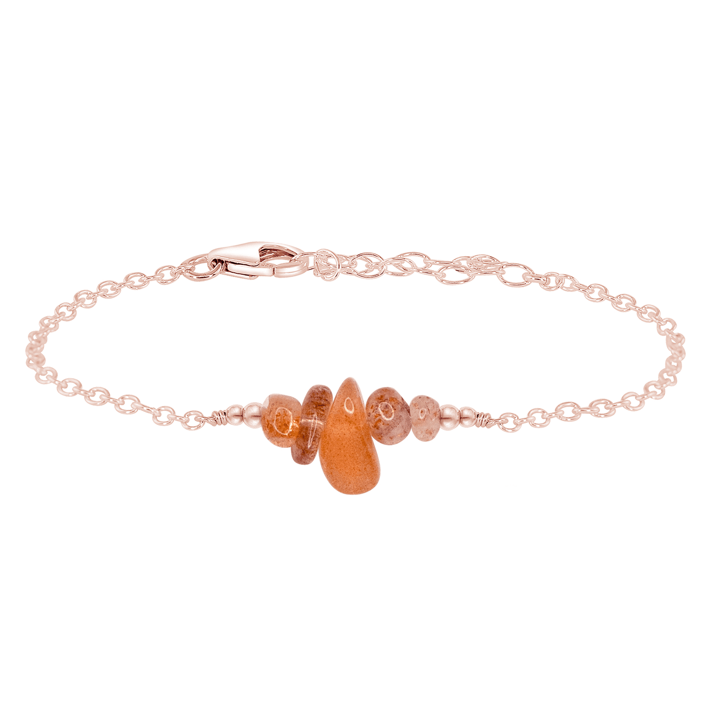 Sunstone Chip Bead Bar Bracelet for Women - Natural Healing Crystal Jewelry for Stress Relief & Positive Energy - Perfect for Yoga, Meditation & Everyday Wear